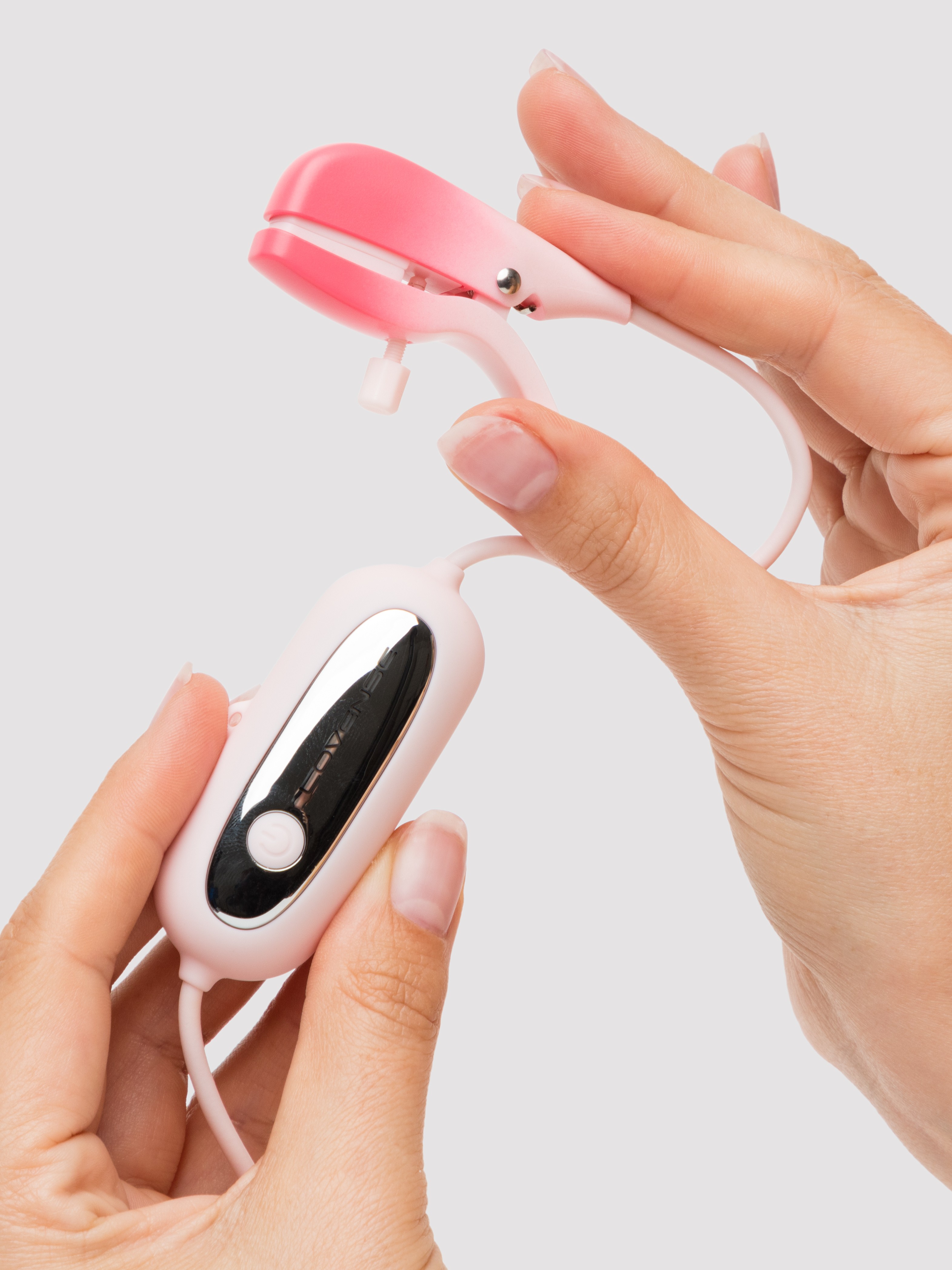 Lovense Gemini App Controlled Adjustable Vibrating Nipple Clamps, Pink, hi-res