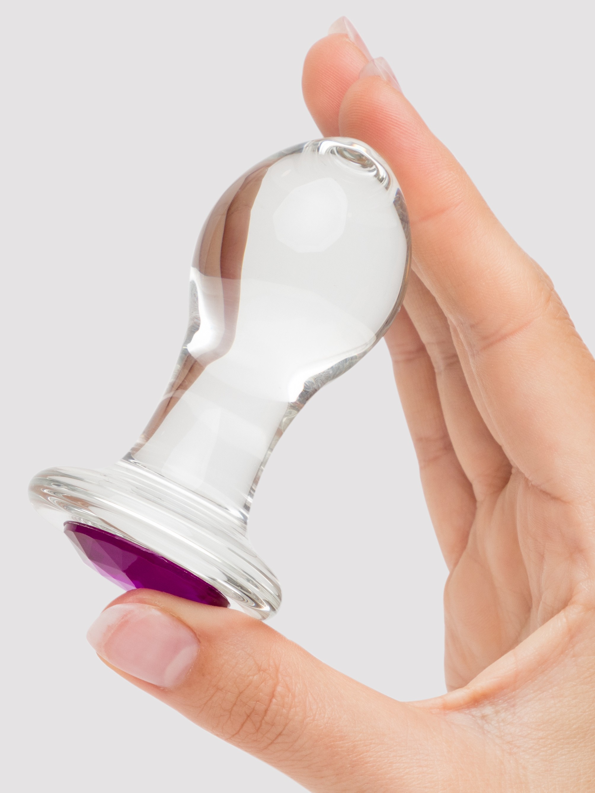 Gl&auml;s Jewelled Glass Butt Plug Set (3 Piece), Pink, hi-res