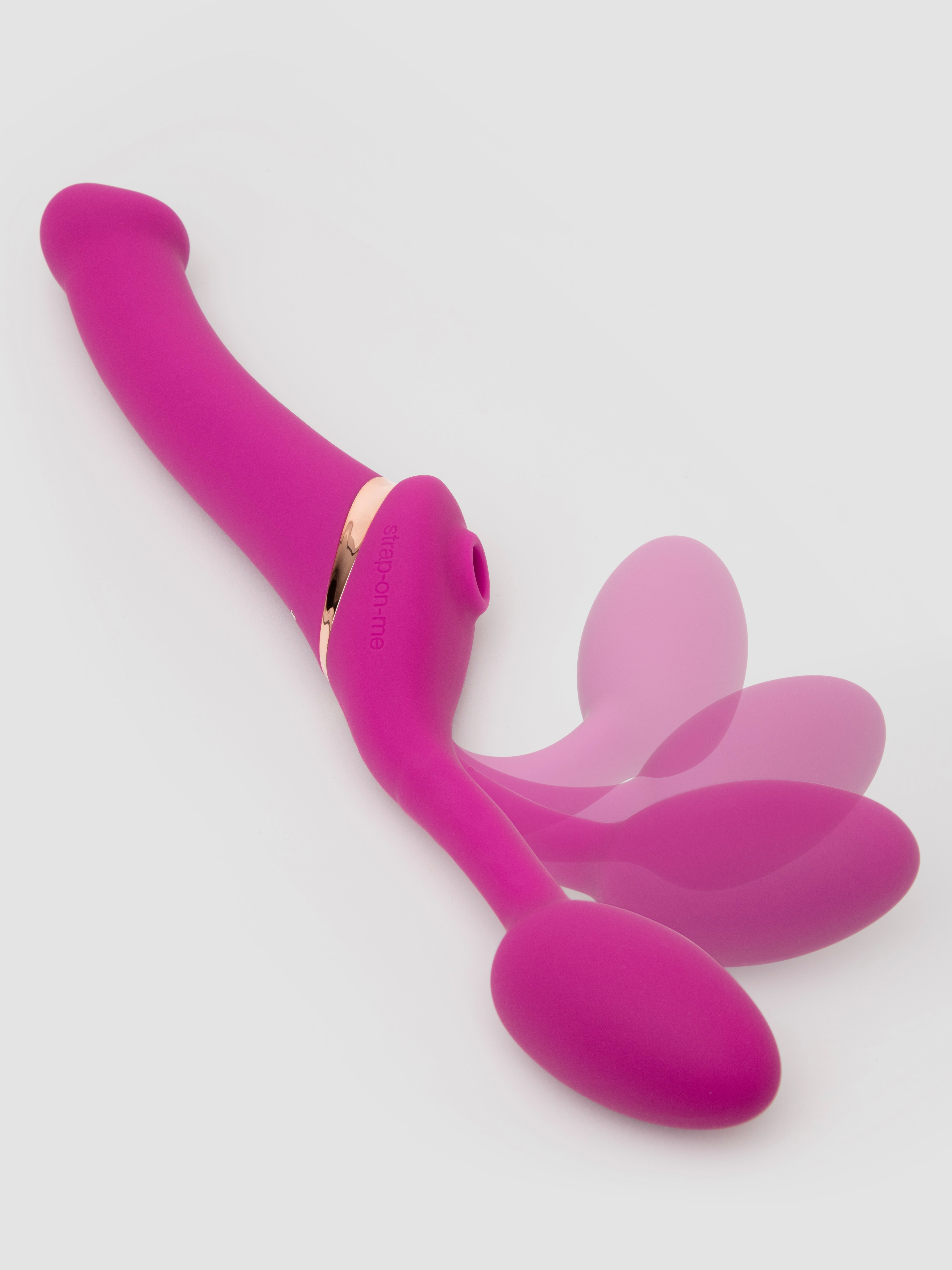 Strap-On-Me Licking Remote Control Vibrating Strapless Strap-On, Pink, hi-res