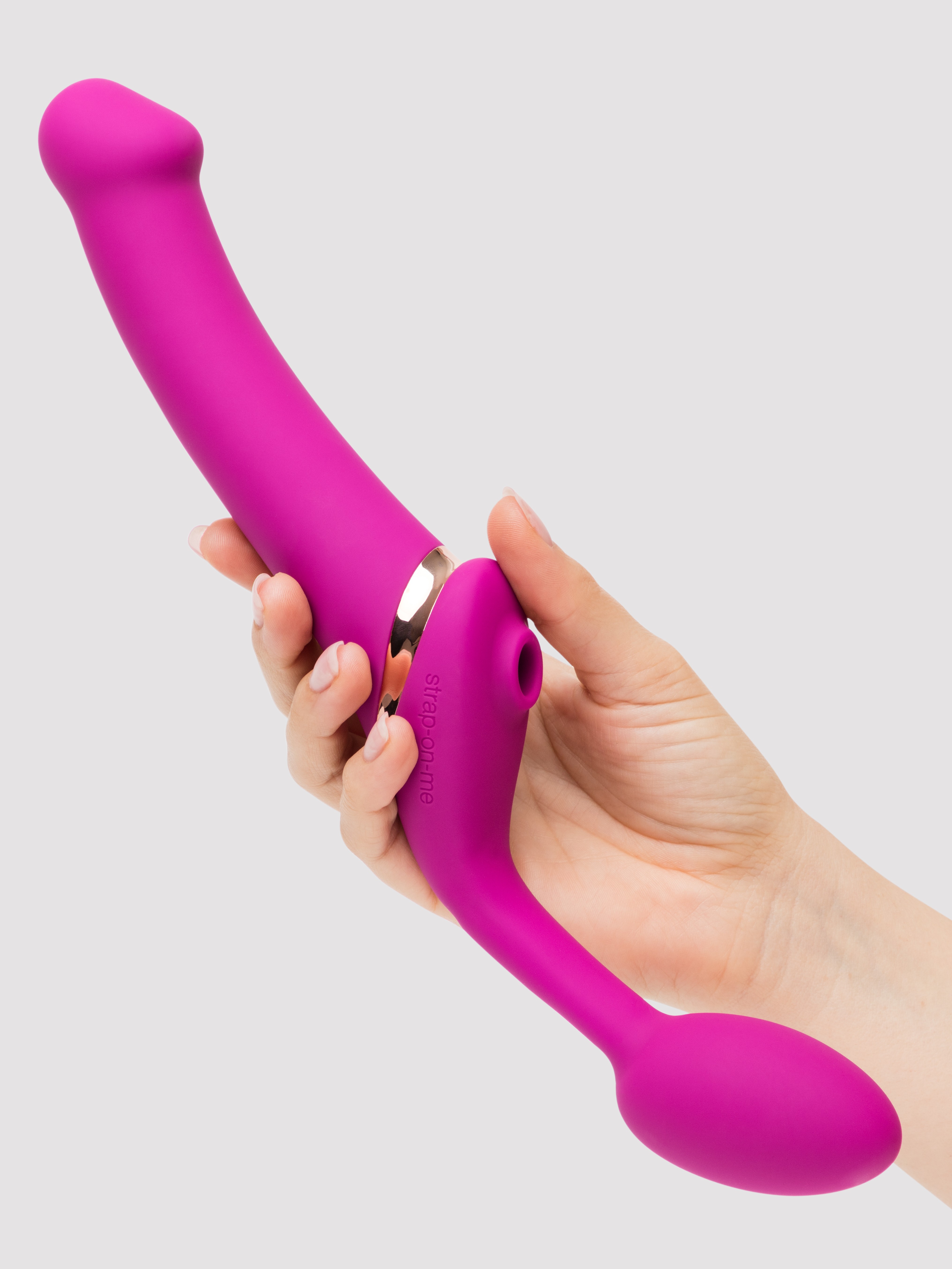 Strap-On-Me Licking Remote Control Vibrating Strapless Strap-On, Pink, hi-res