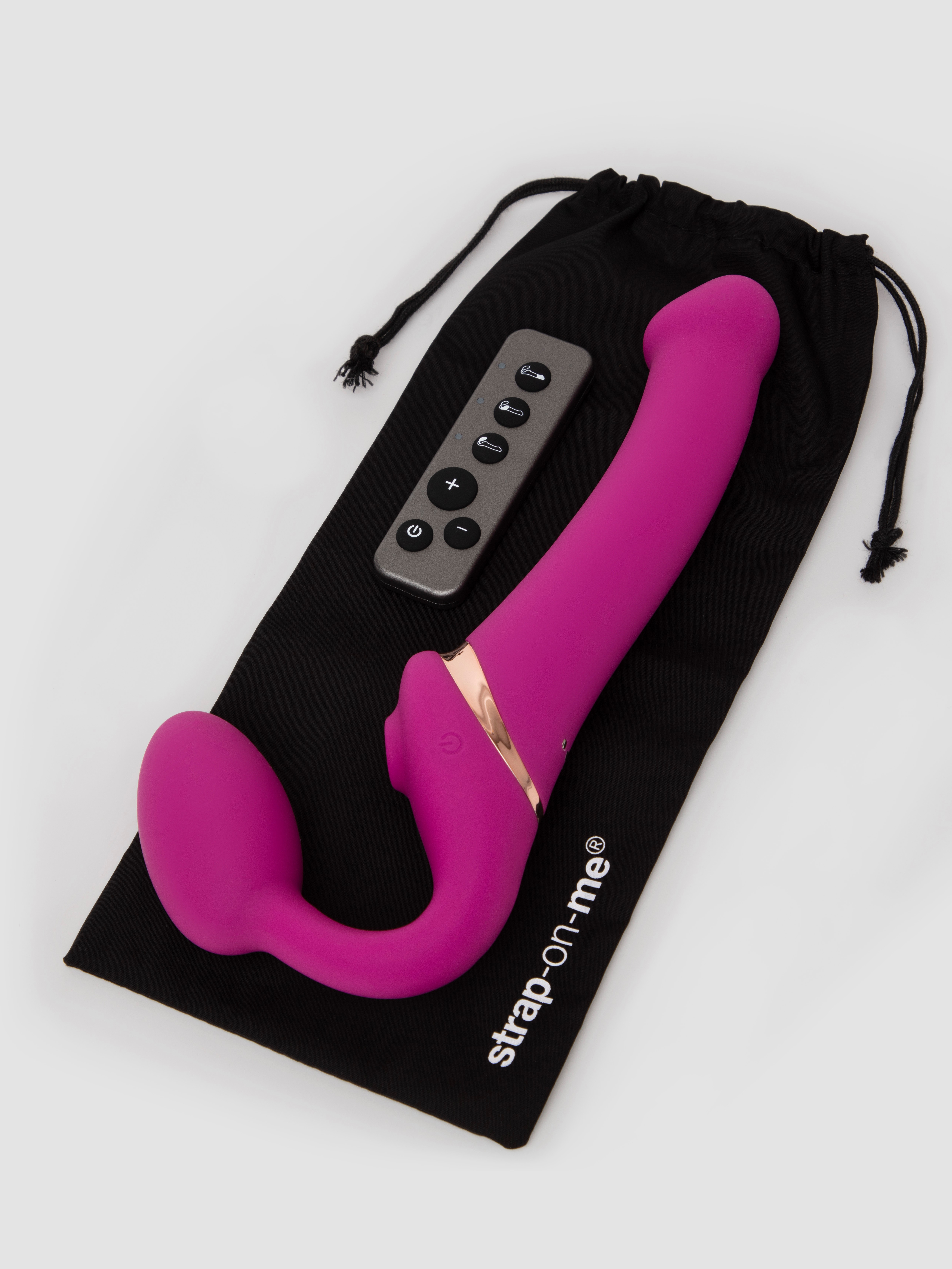 Strap-On-Me Licking Remote Control Vibrating Strapless Strap-On, Pink, hi-res