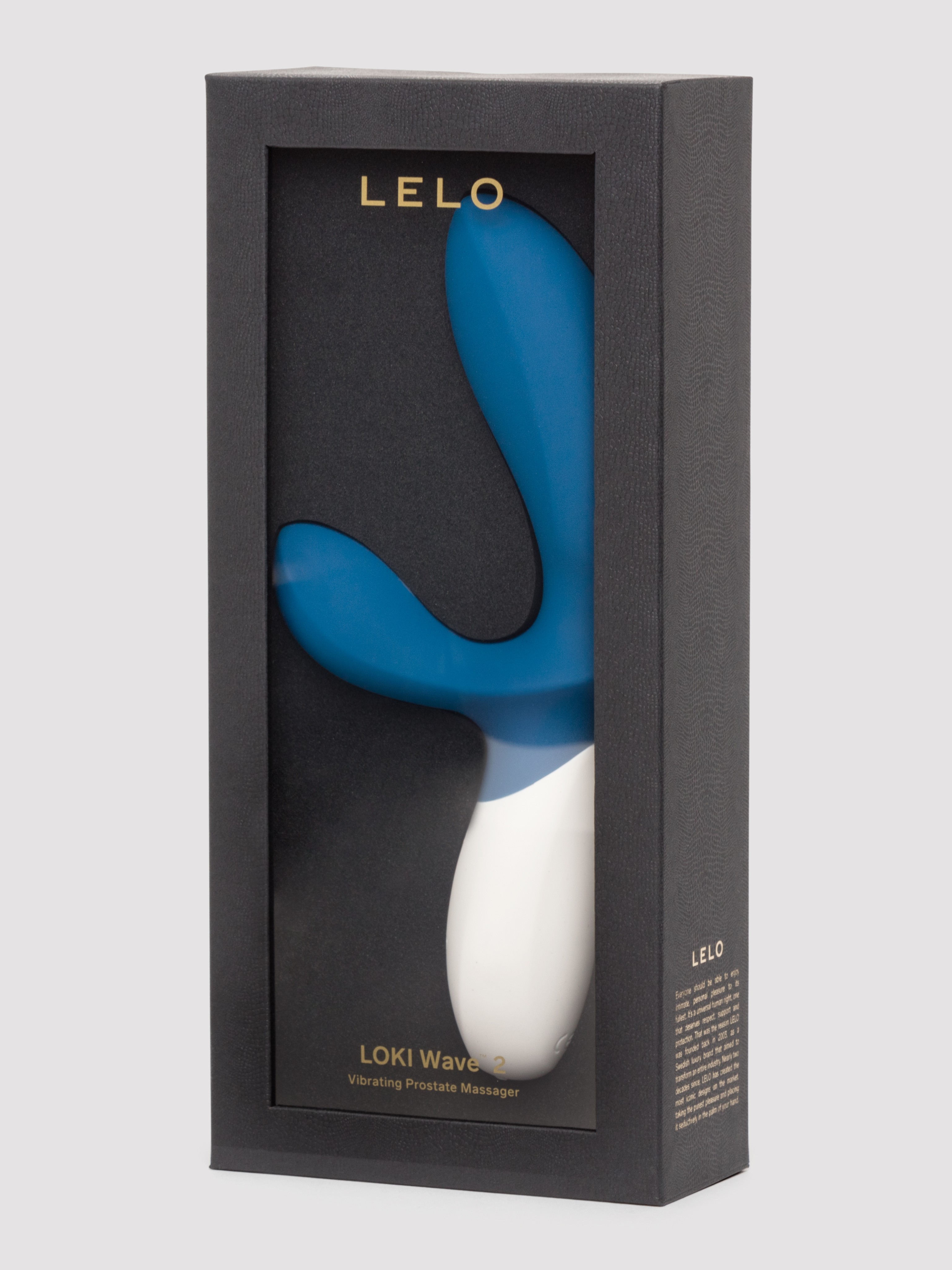 Lelo Loki Wave 2 Rechargeable Rotating and Vibrating Prostate Massager, Blue, hi-res
