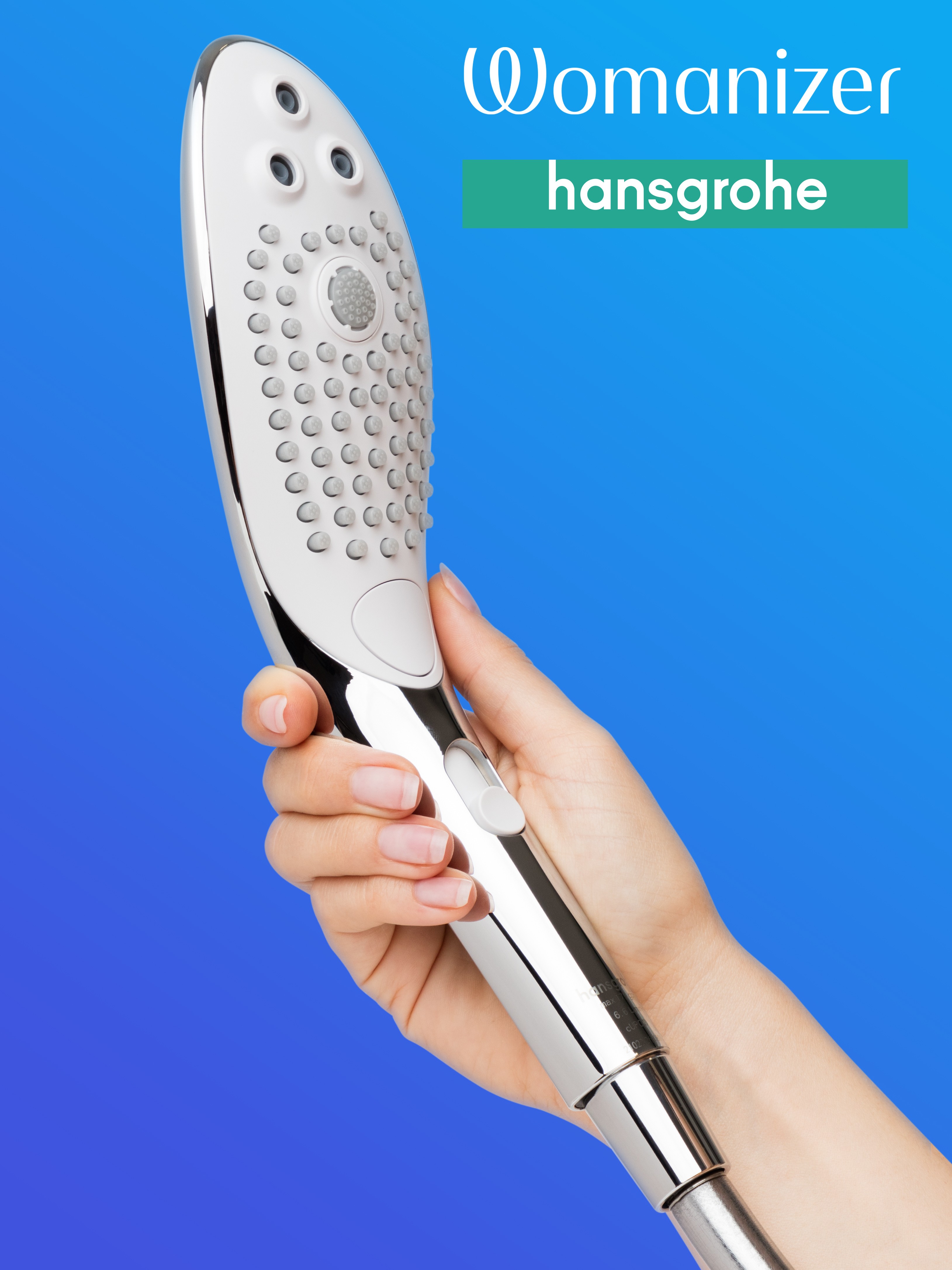 Womanizer X hansgrohe Wave Clitoral Stimulation Shower Head, Silver, hi-res