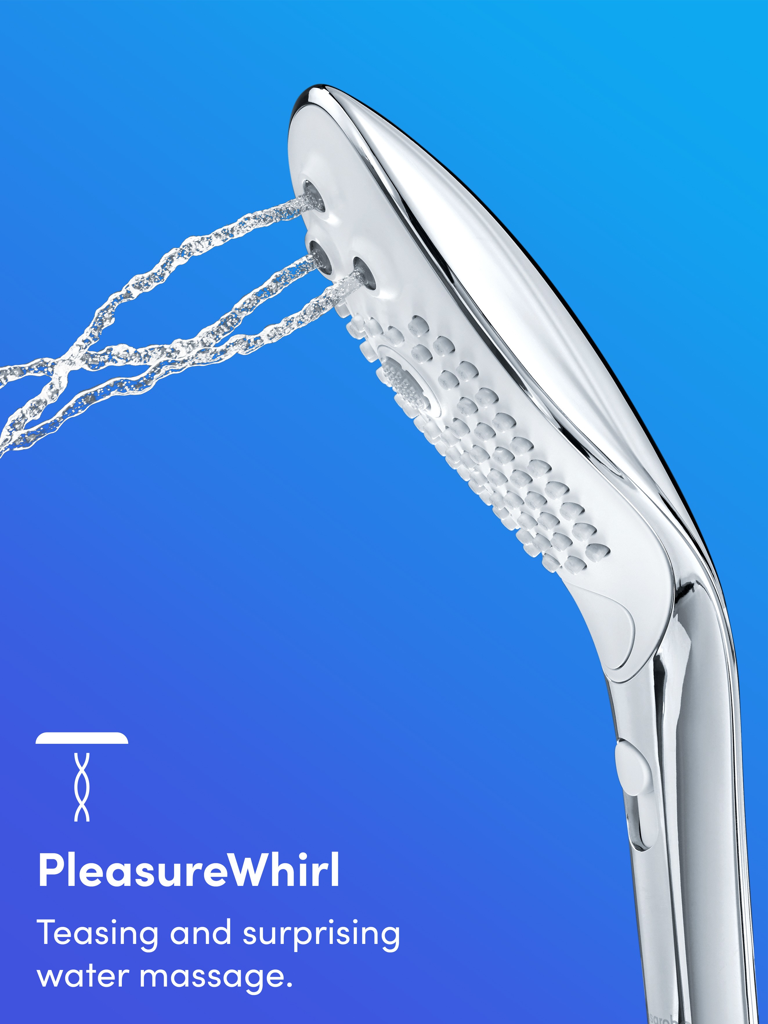 Womanizer X hansgrohe Wave Clitoral Stimulation Shower Head, Silver, hi-res