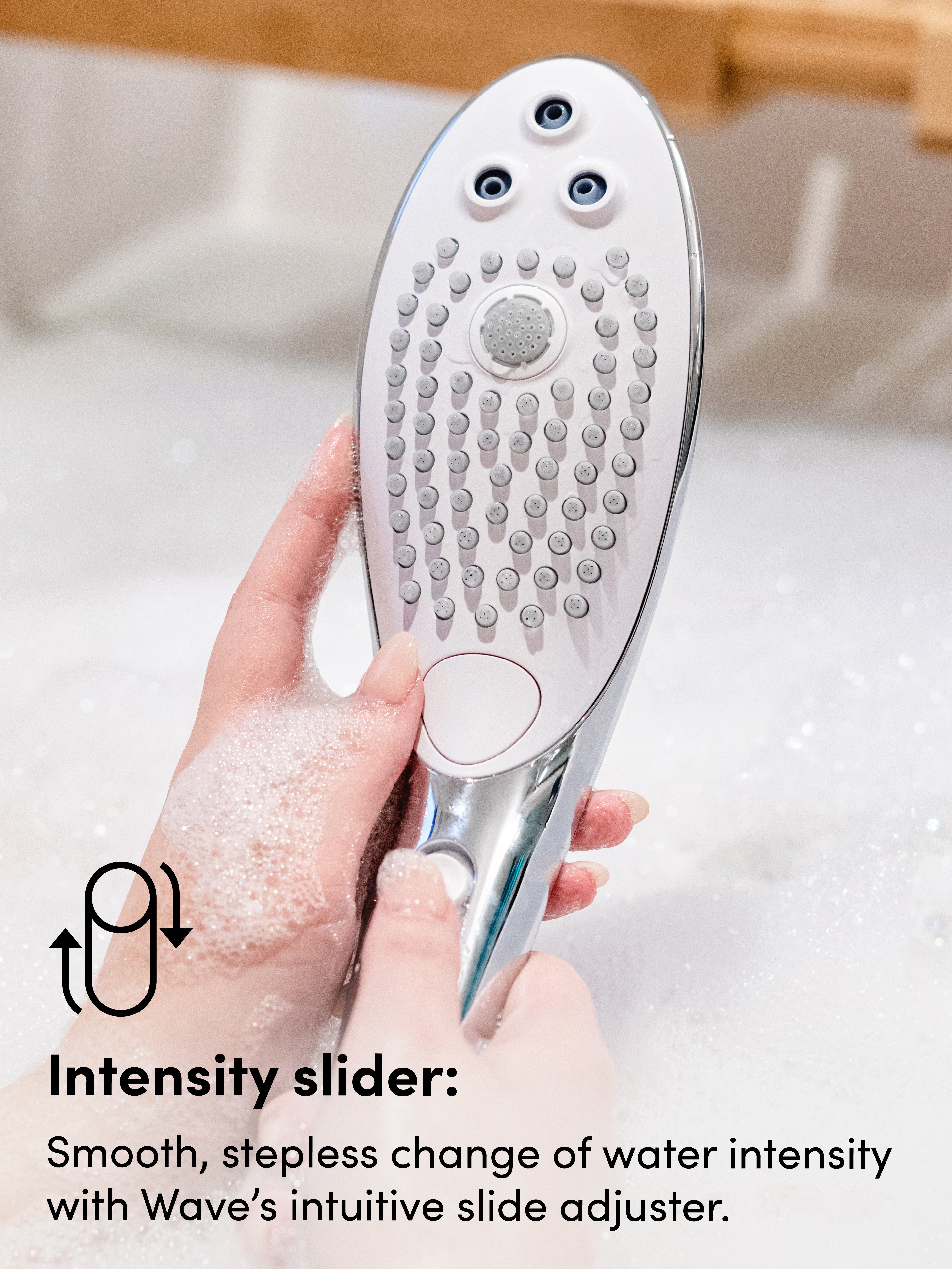 Womanizer X hansgrohe Wave Clitoral Stimulation Shower Head, Silver, hi-res