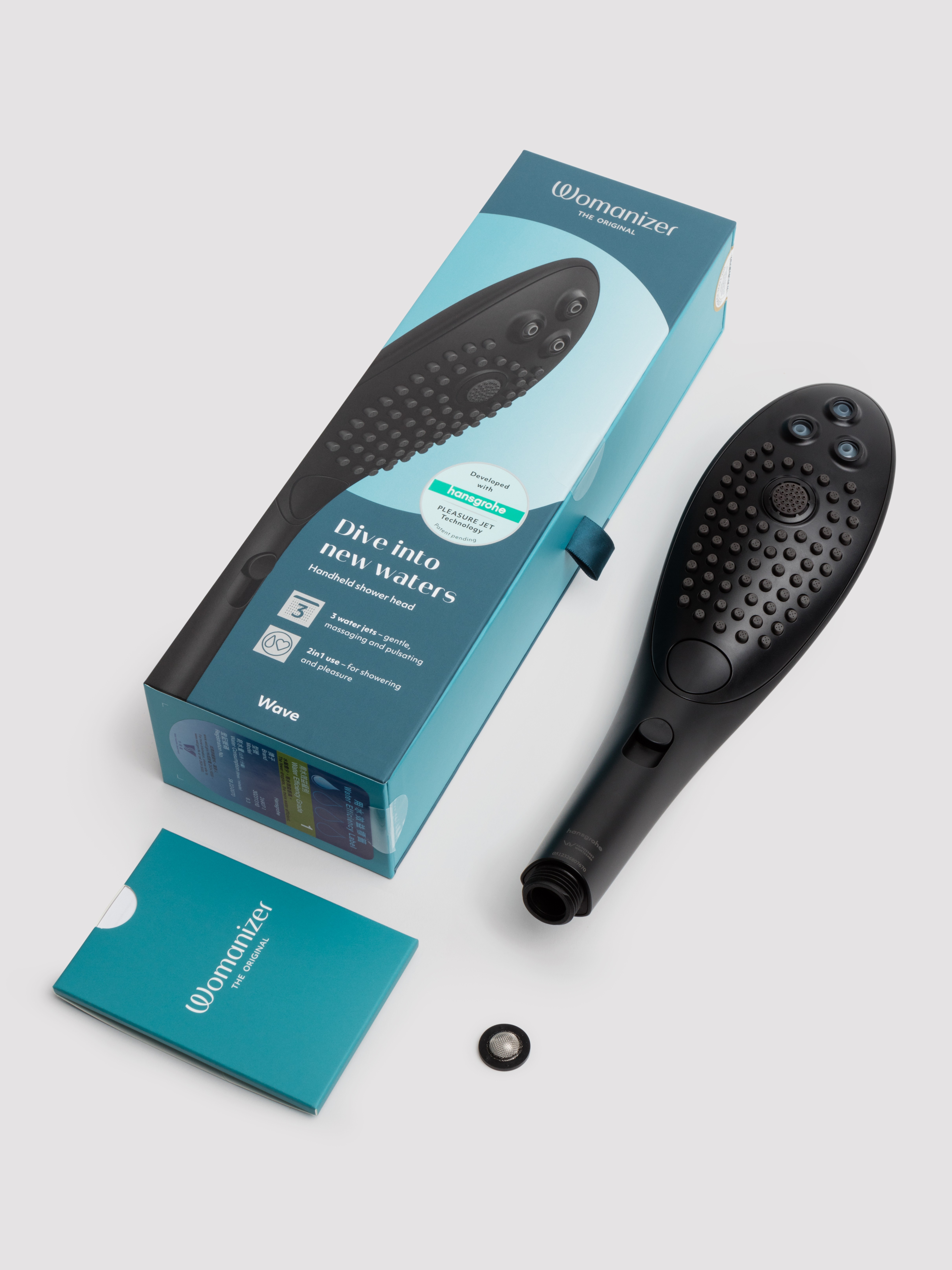 Womanizer X hansgrohe Wave Clitoral Stimulation Shower Head, Black, hi-res