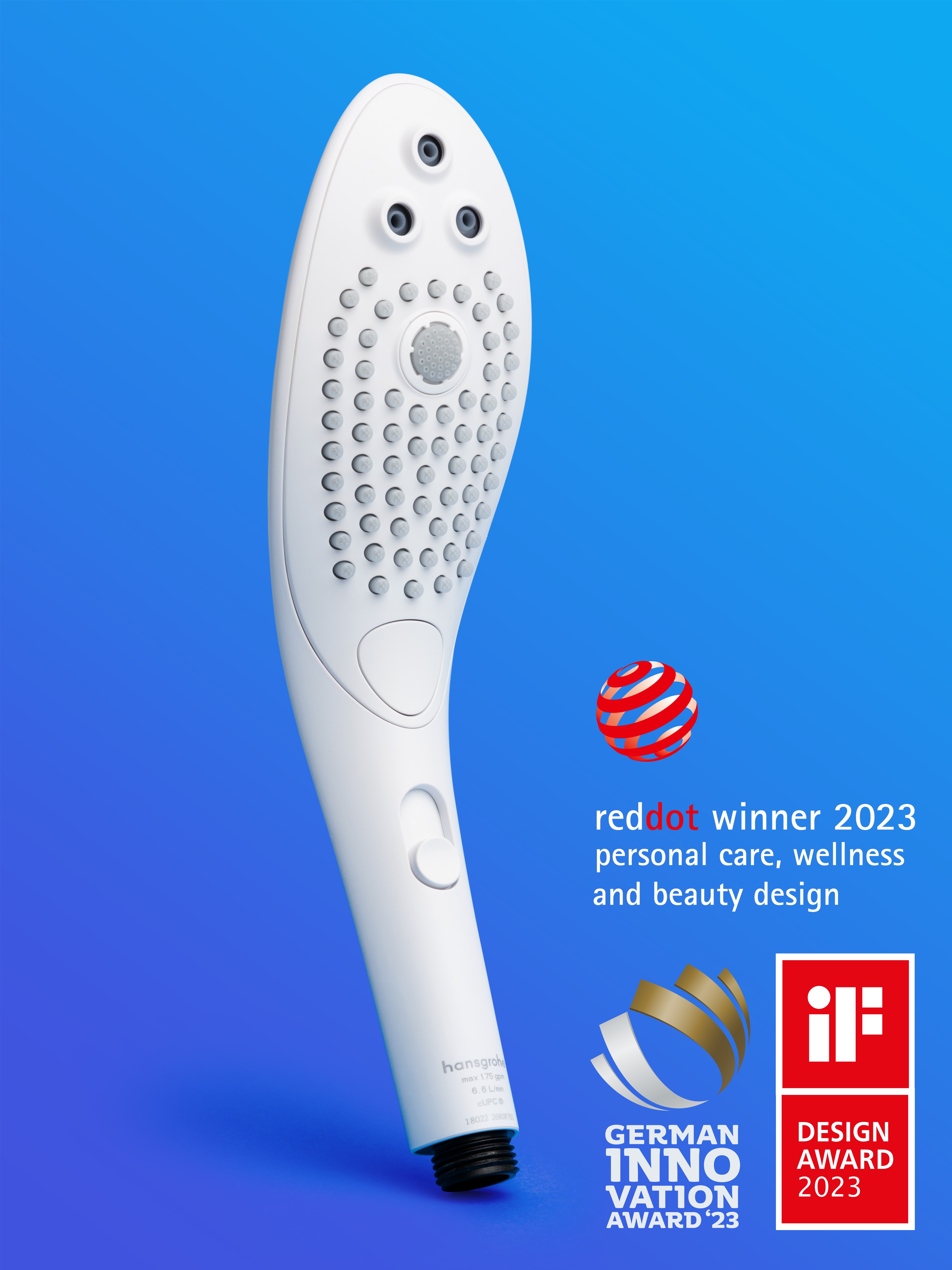 Womanizer X hansgrohe Wave Clitoral Stimulation Shower Head, White, hi-res