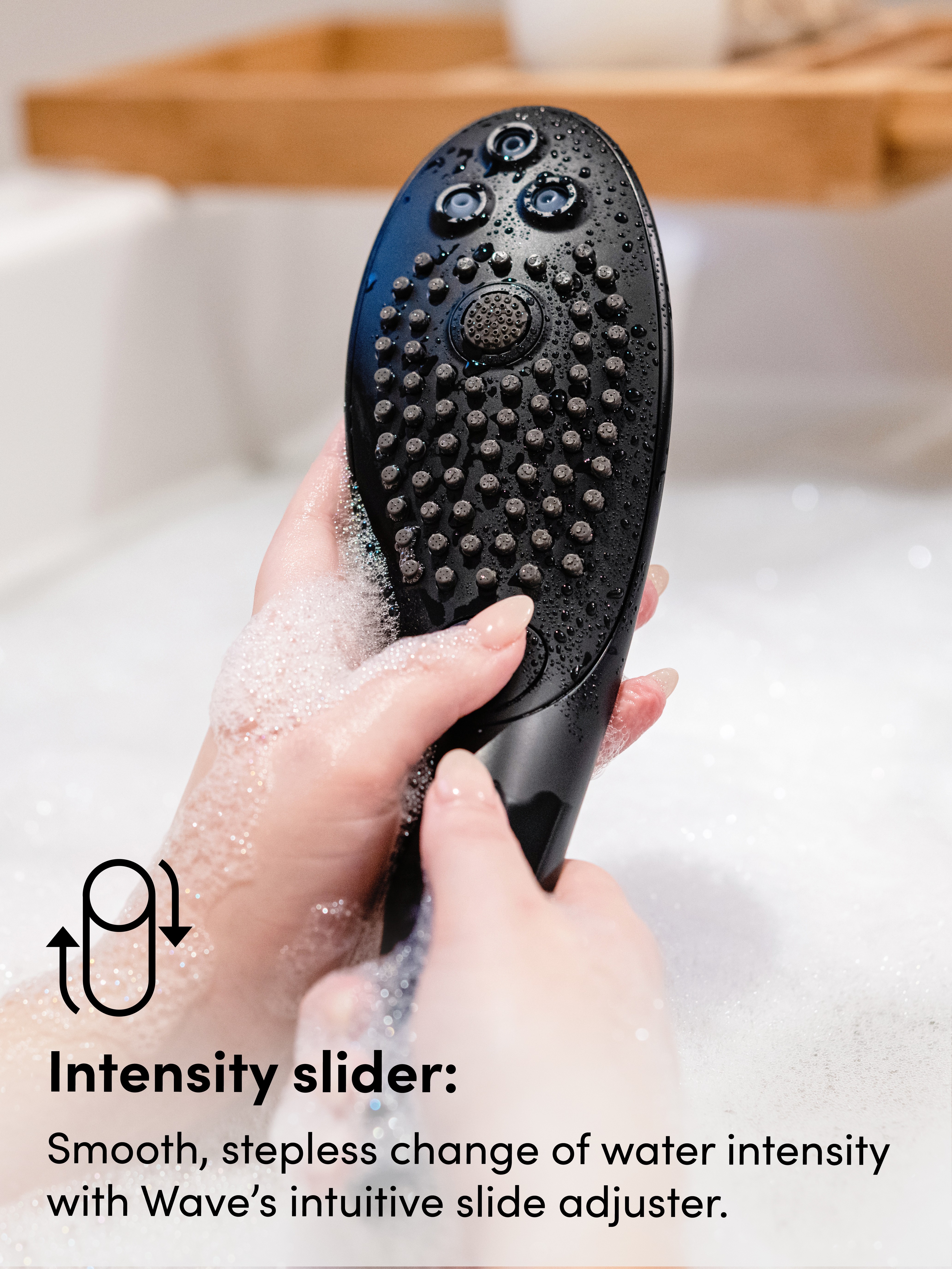 Womanizer X hansgrohe Wave Clitoral Stimulation Shower Head, Black, hi-res