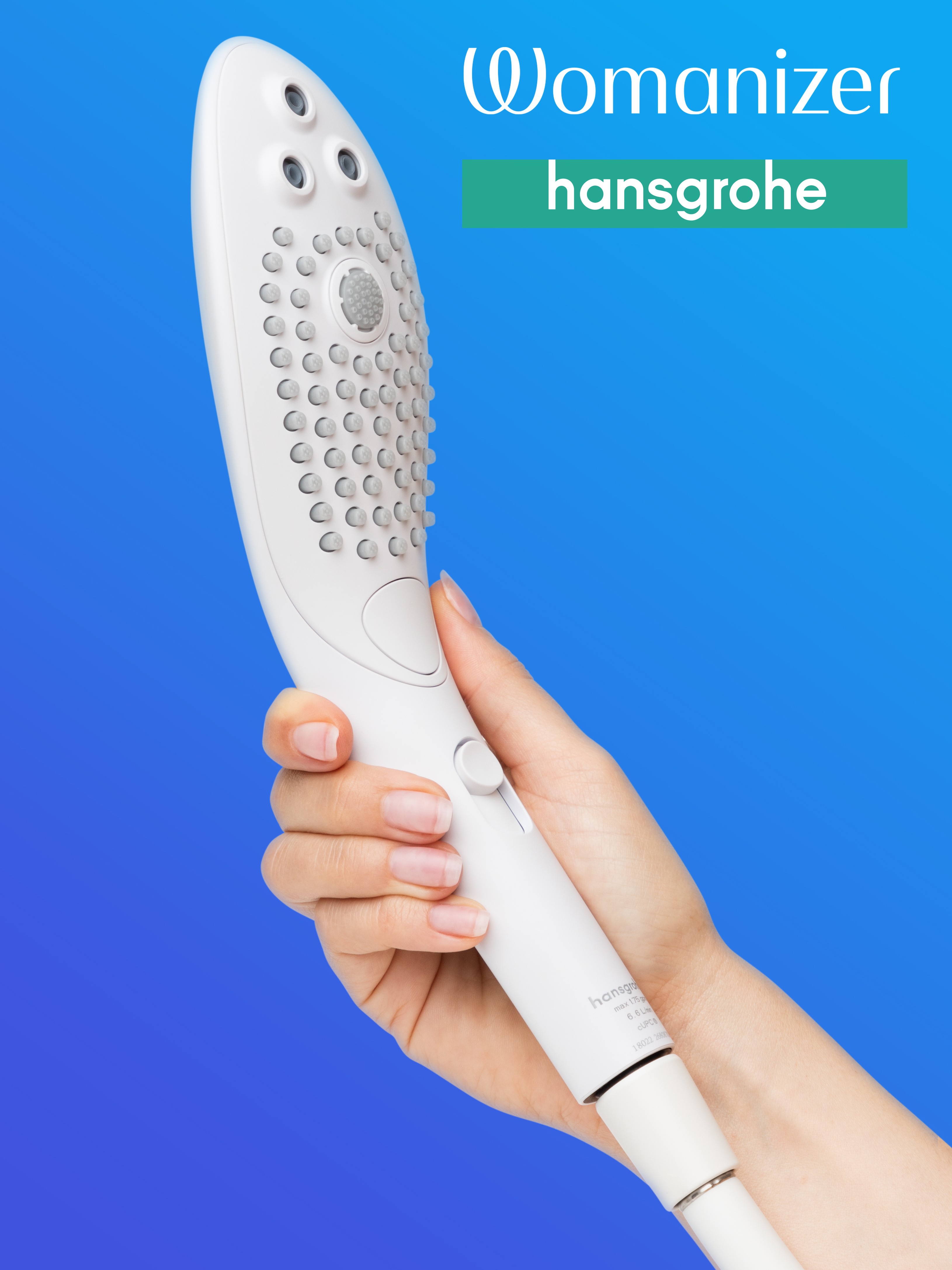 Womanizer X hansgrohe Wave Clitoral Stimulation Shower Head, White, hi-res