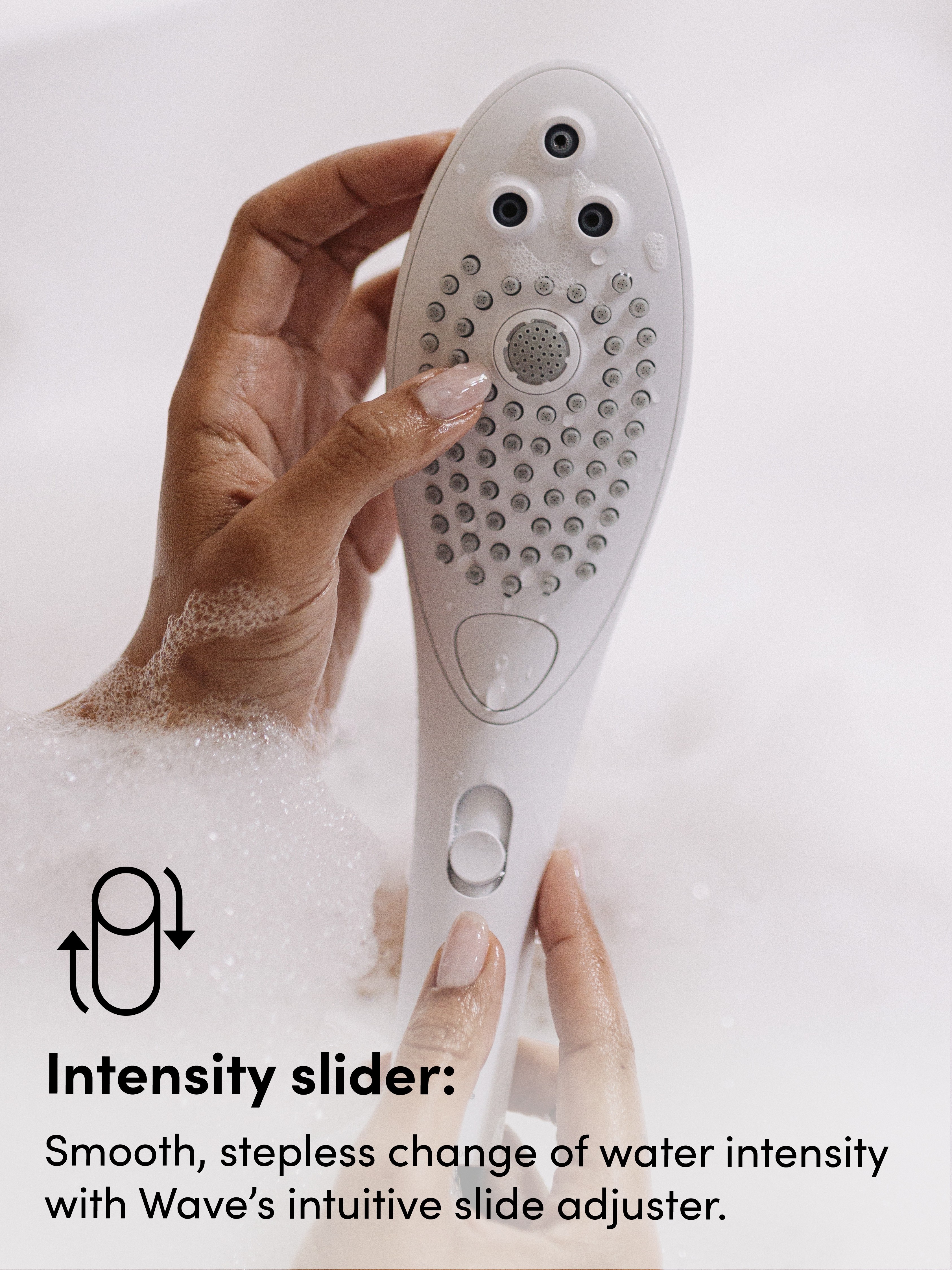 Womanizer X hansgrohe Wave Clitoral Stimulation Shower Head, White, hi-res