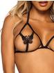 Leg Avenue Black Butterfly Open-Cup Bra and Pearl Thong , Black, hi-res