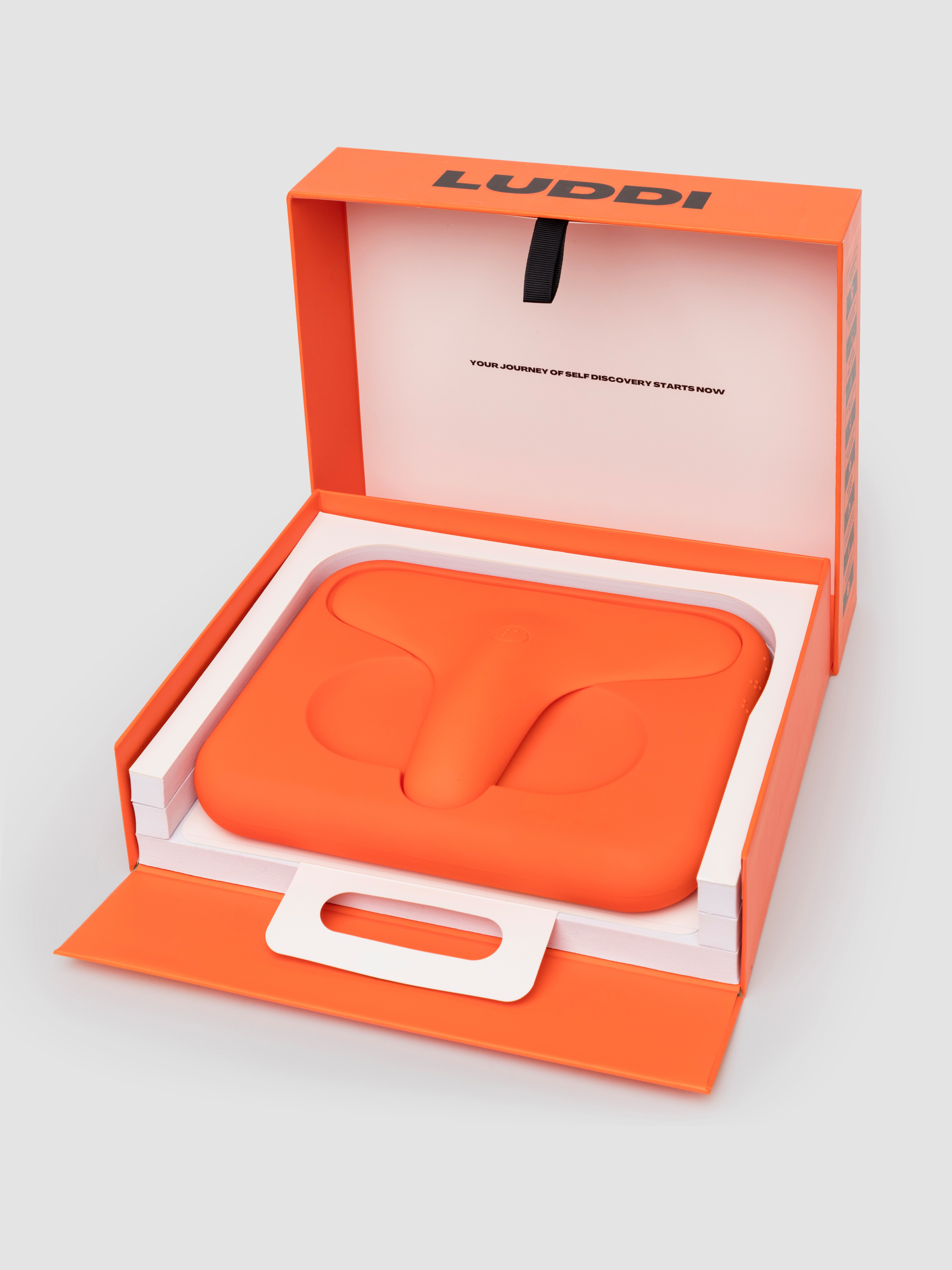 Luddi Ziggy Rechargeable Unisex Accessible Silicone Vibrator, Orange, hi-res