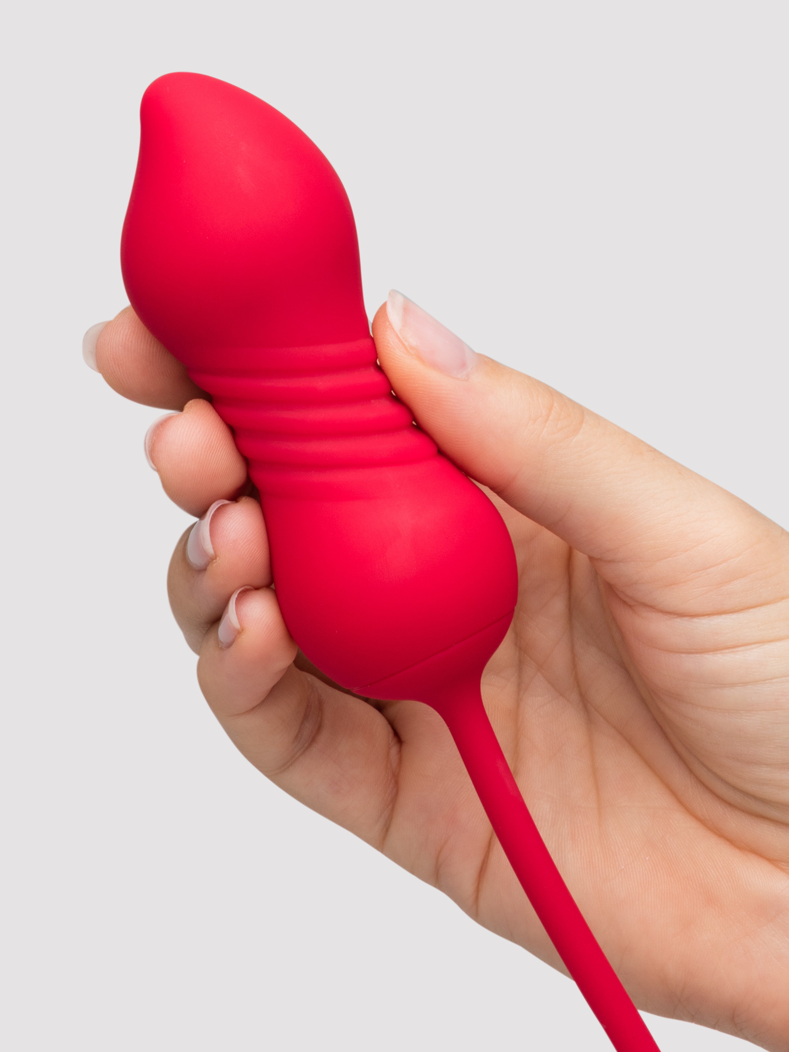 Lovehoney Power Petal 2-in-1 Clitoral Suction Stimulator with Thrusting Egg Vibrator, Red, hi-res
