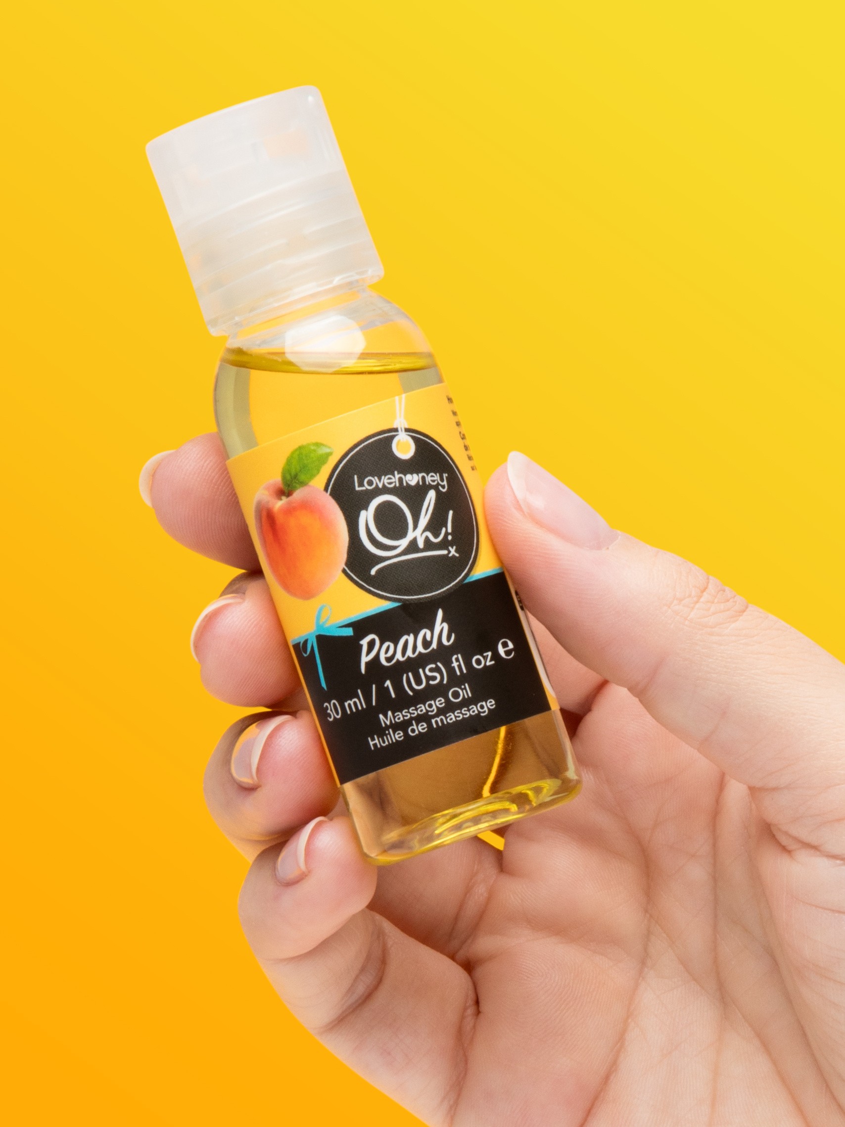 Lovehoney Oh! Peach Kissable Massage Oil 30ml, , hi-res