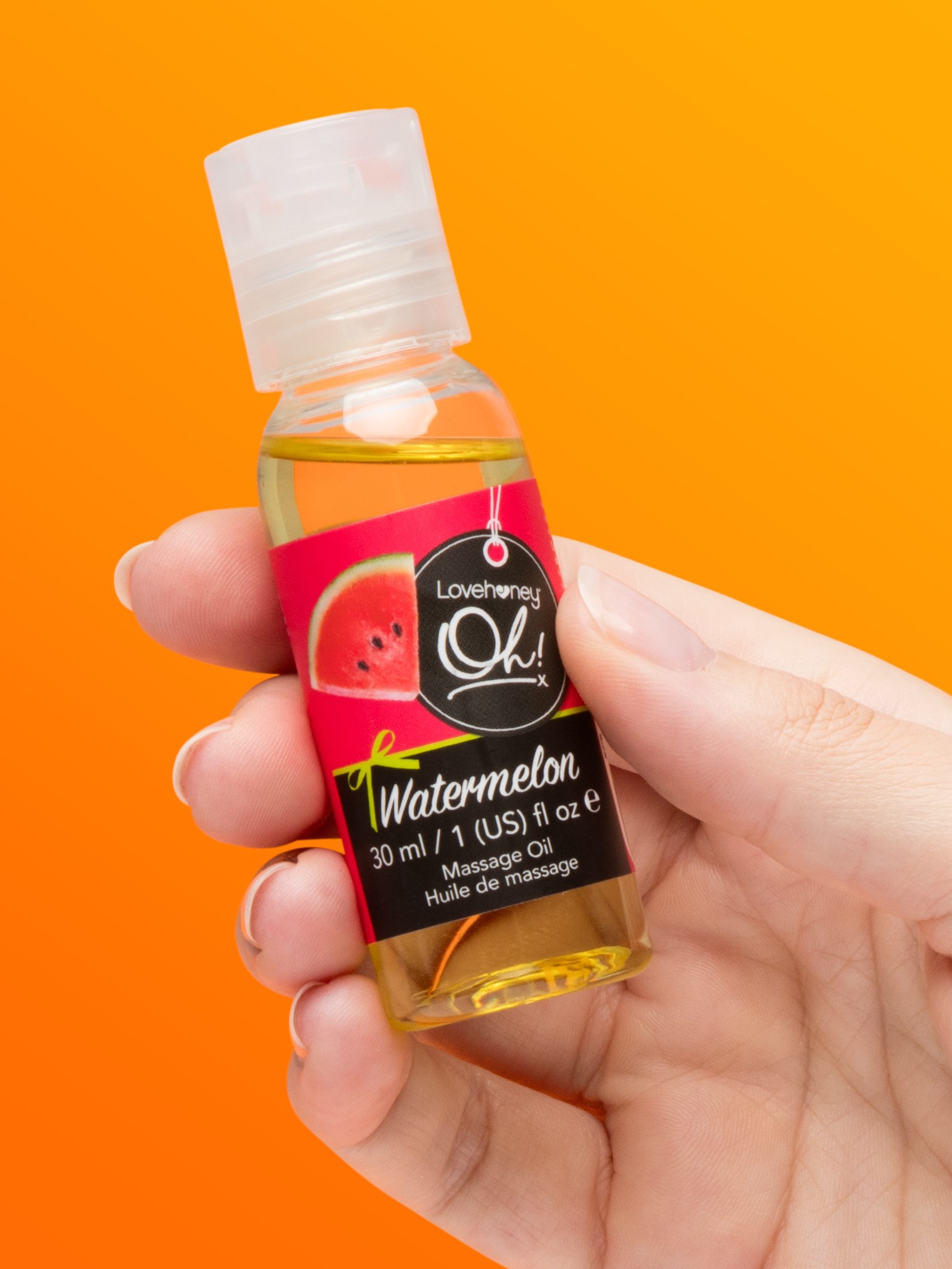 Lovehoney Oh! Watermelon Kissable Massage Oil 30ml, , hi-res