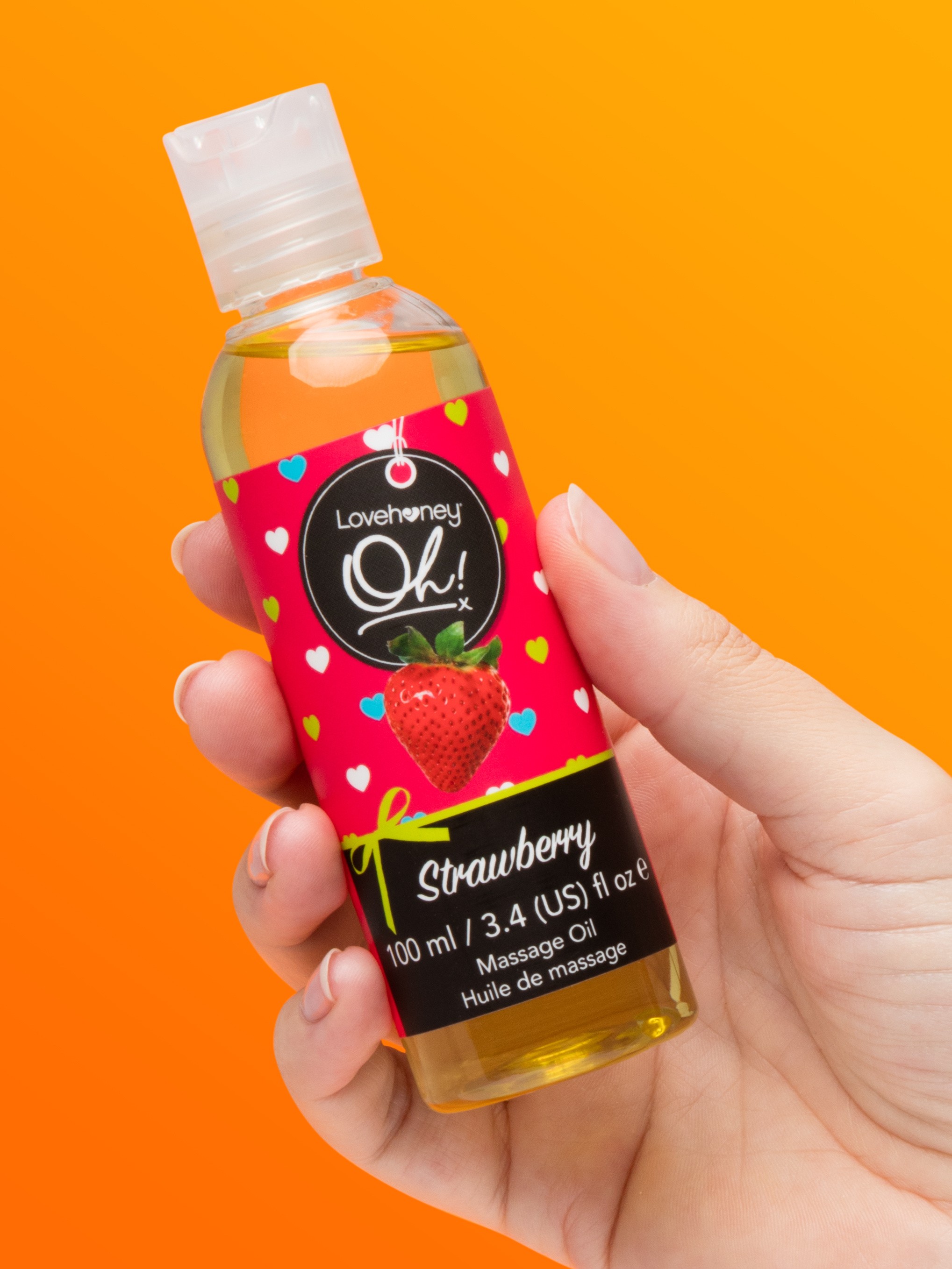 Lovehoney Strawberry Kissable Massage Oil 100ml, , hi-res