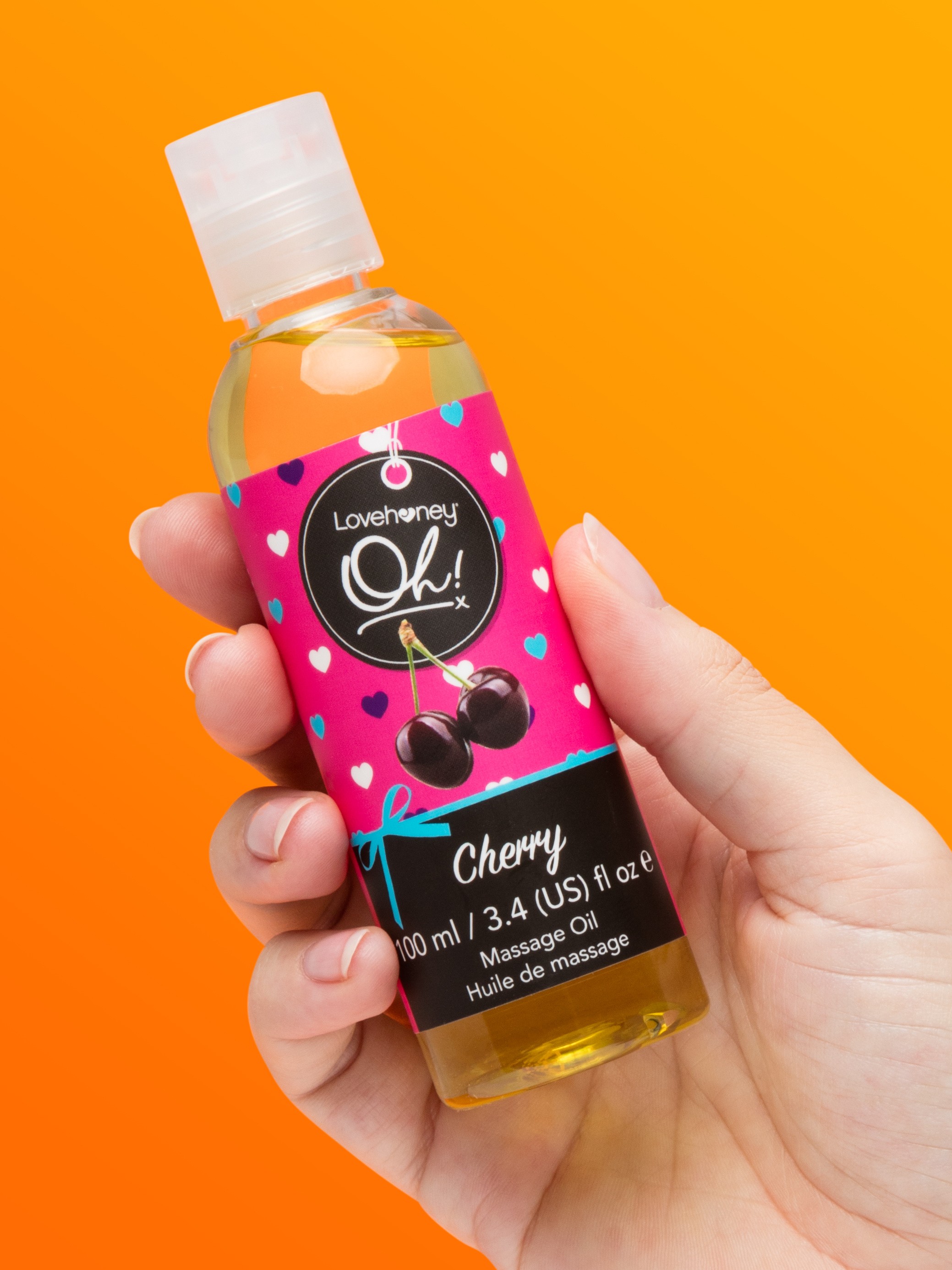 Lovehoney Oh! Cherry Kissable Massage Oil 3.4 fl oz, , hi-res