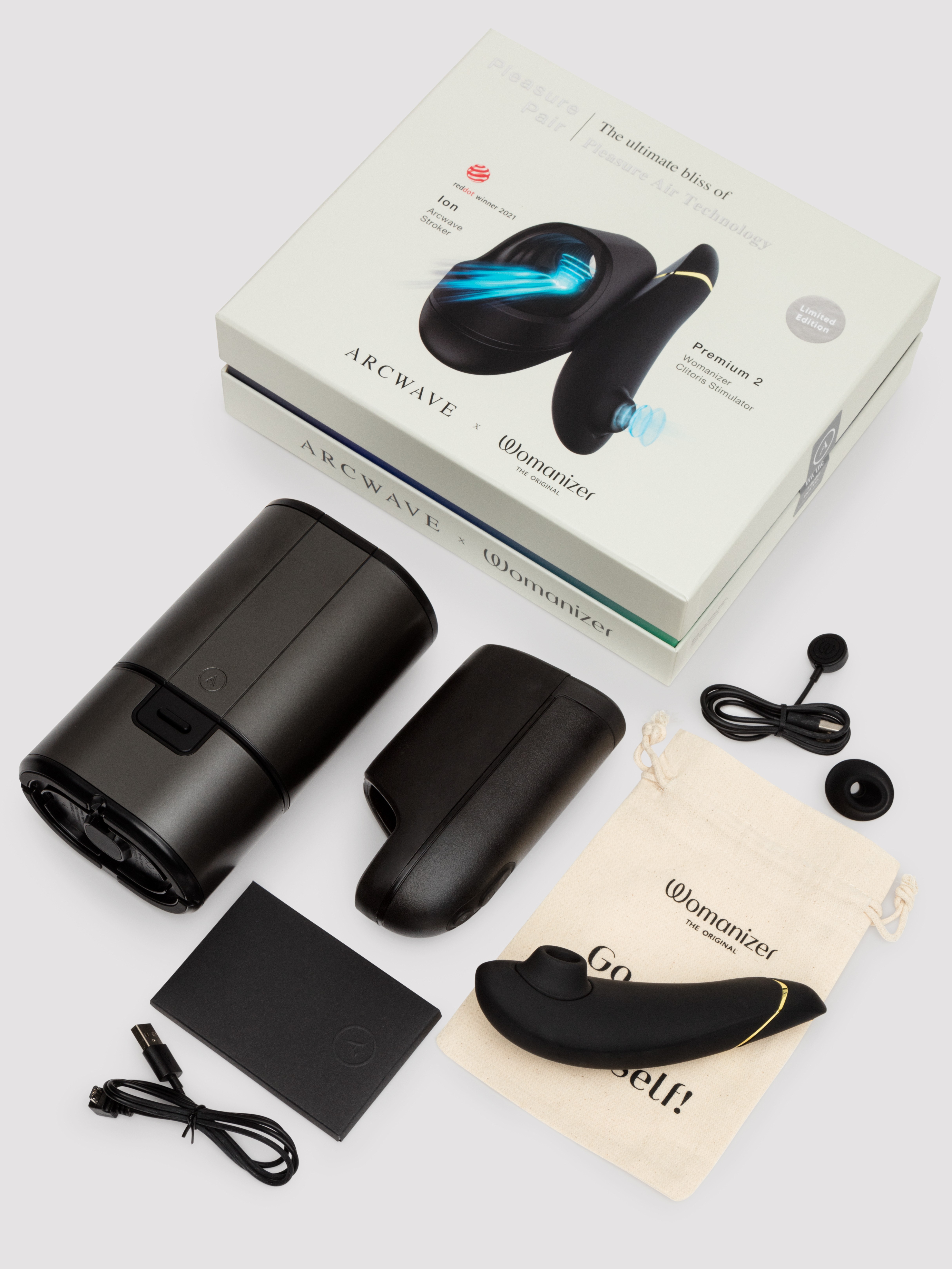 Womanizer X Arcwave Pleasure Pair Premium Couple's Kit, Black, hi-res