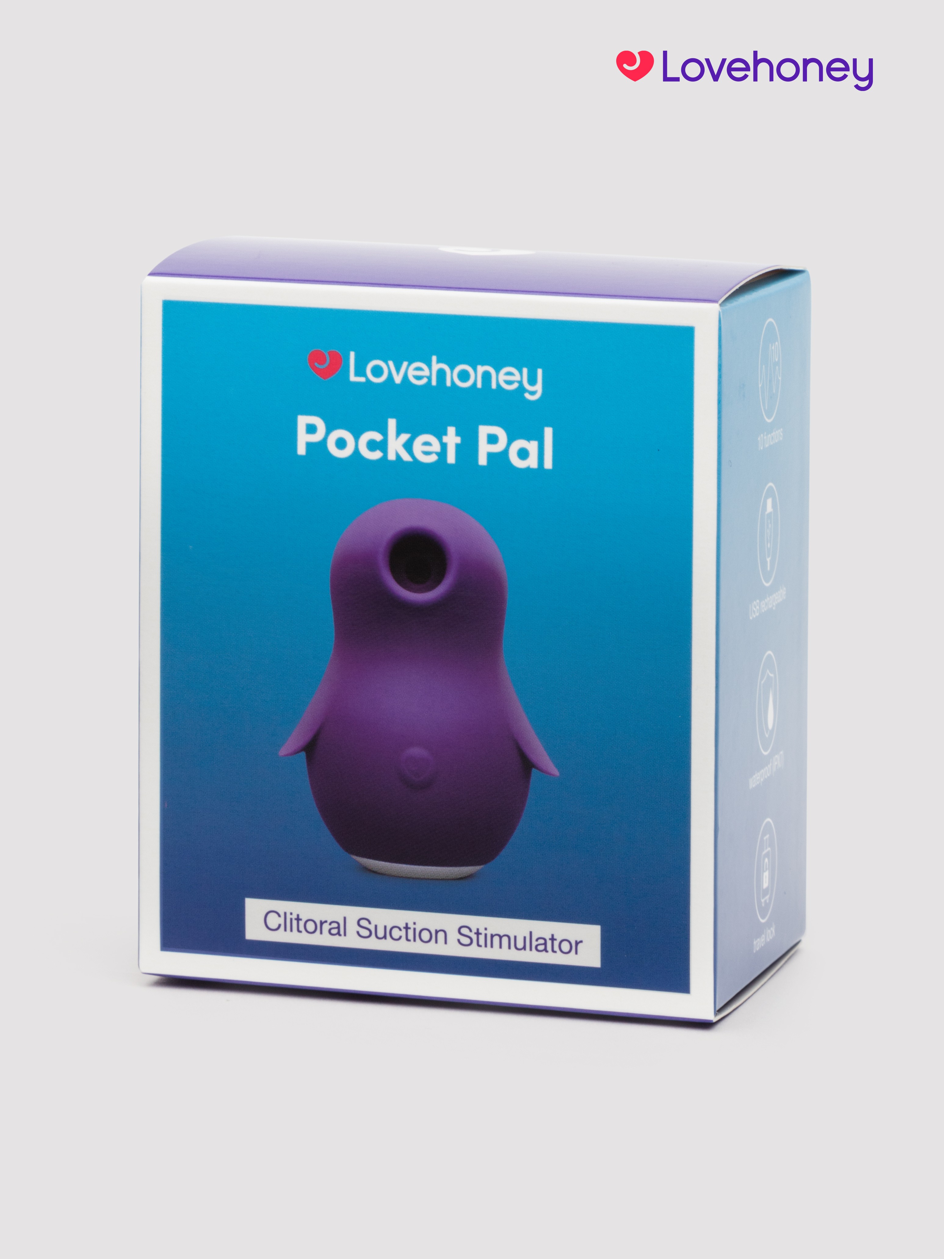 Lovehoney Pocket Pal Clitoral Suction Stimulator, Purple, hi-res
