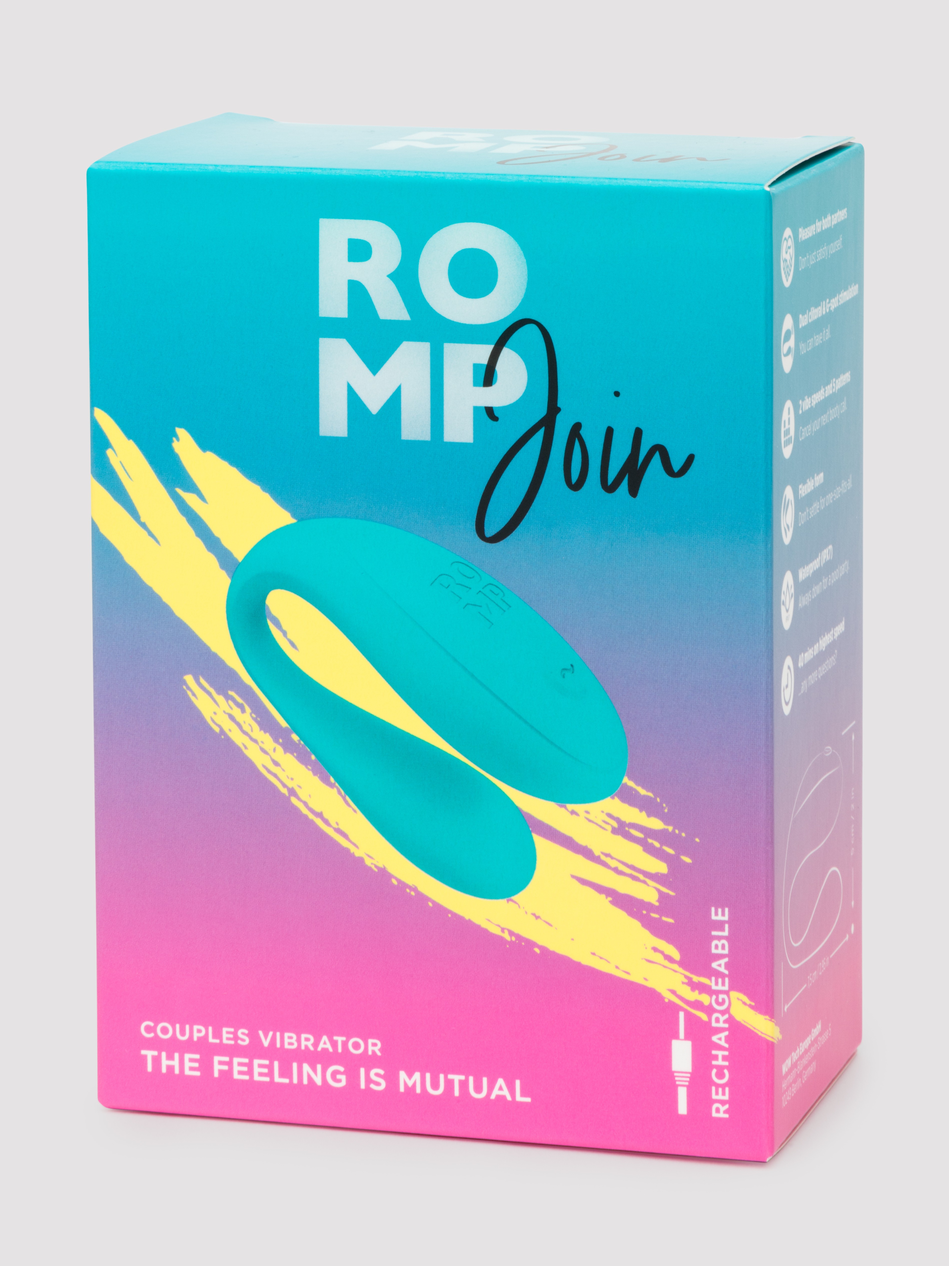 ROMP Join Rechargeable Couple's Vibrator, Blue, hi-res