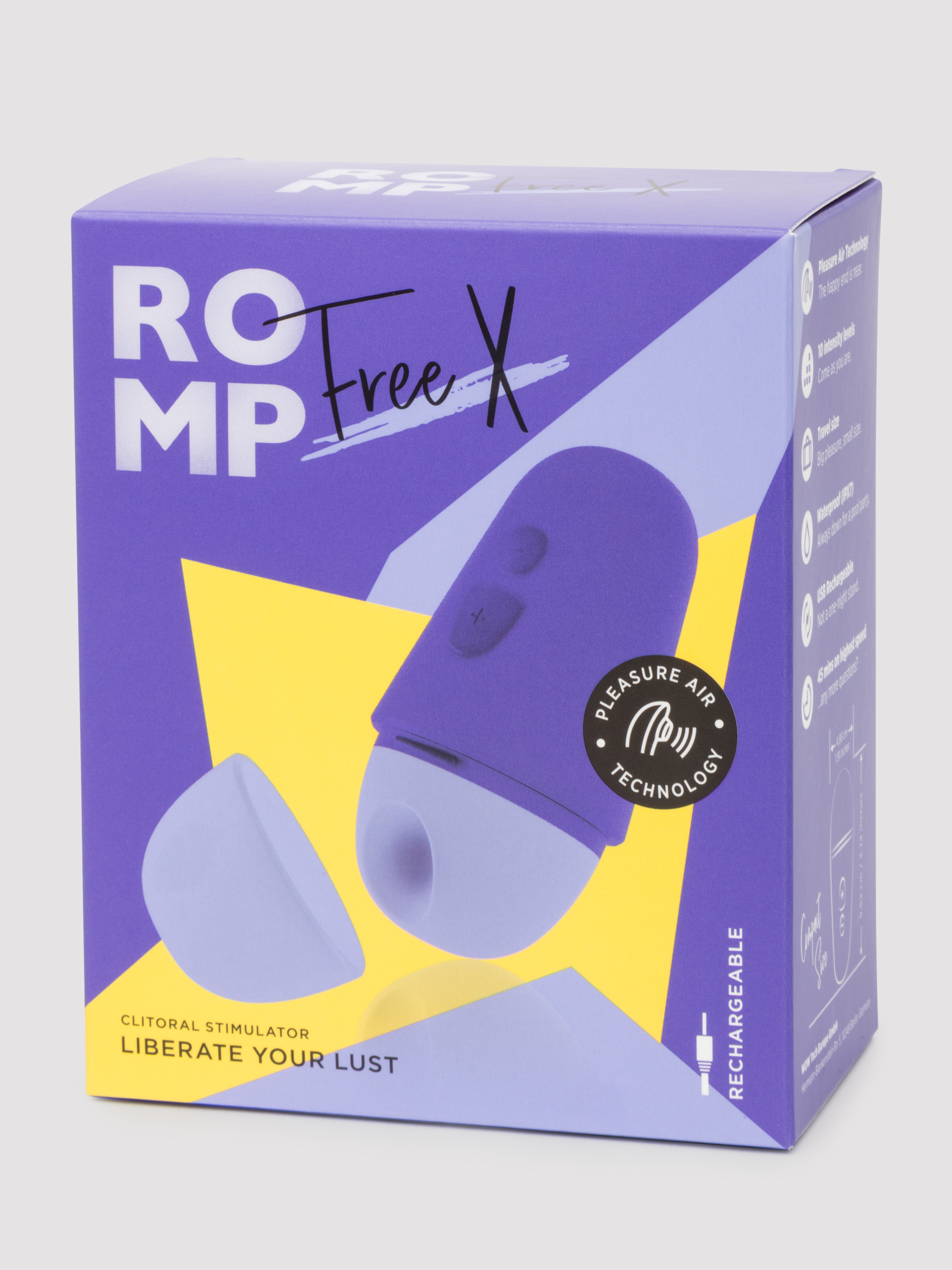 ROMP Free X Rechargeable Silicone Travel Clitoral Suction Stimulator, Purple, hi-res