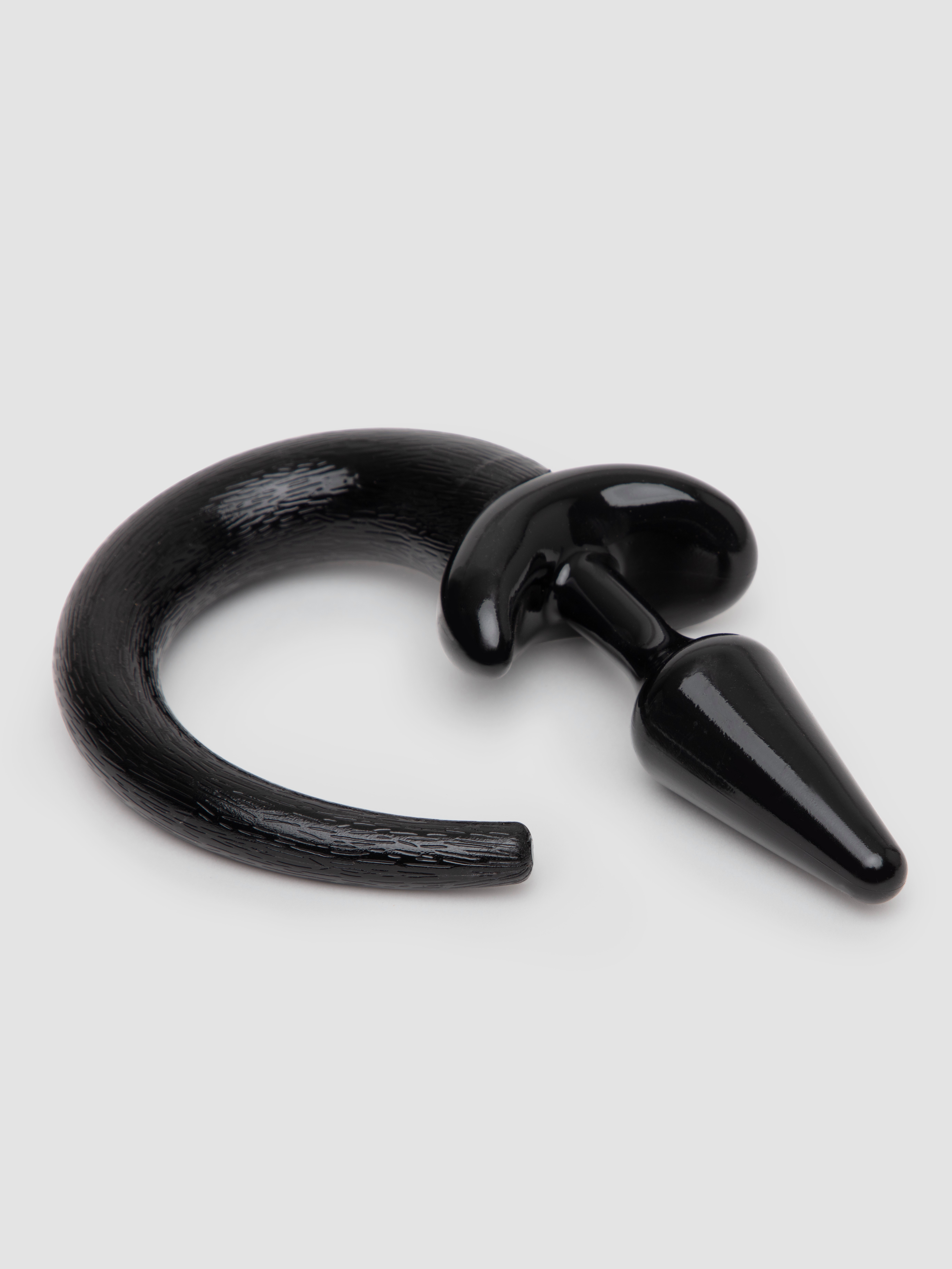 Master Series Pedigree Puppy Play Animal Tail Butt Plug 4 Inch, Black, hi-res