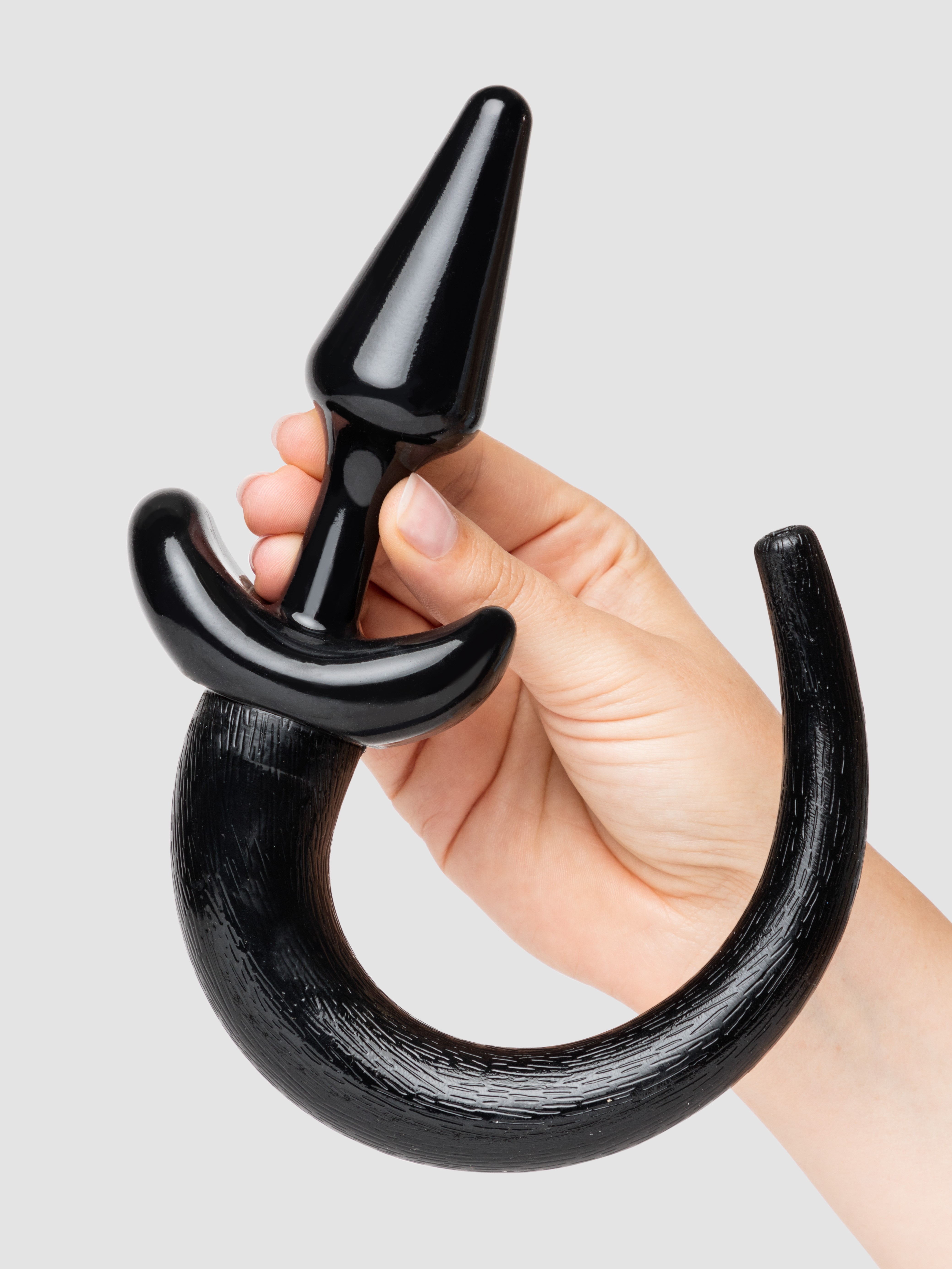 Master Series Pedigree Puppy Play Animal Tail Butt Plug 4 Inch, Black, hi-res