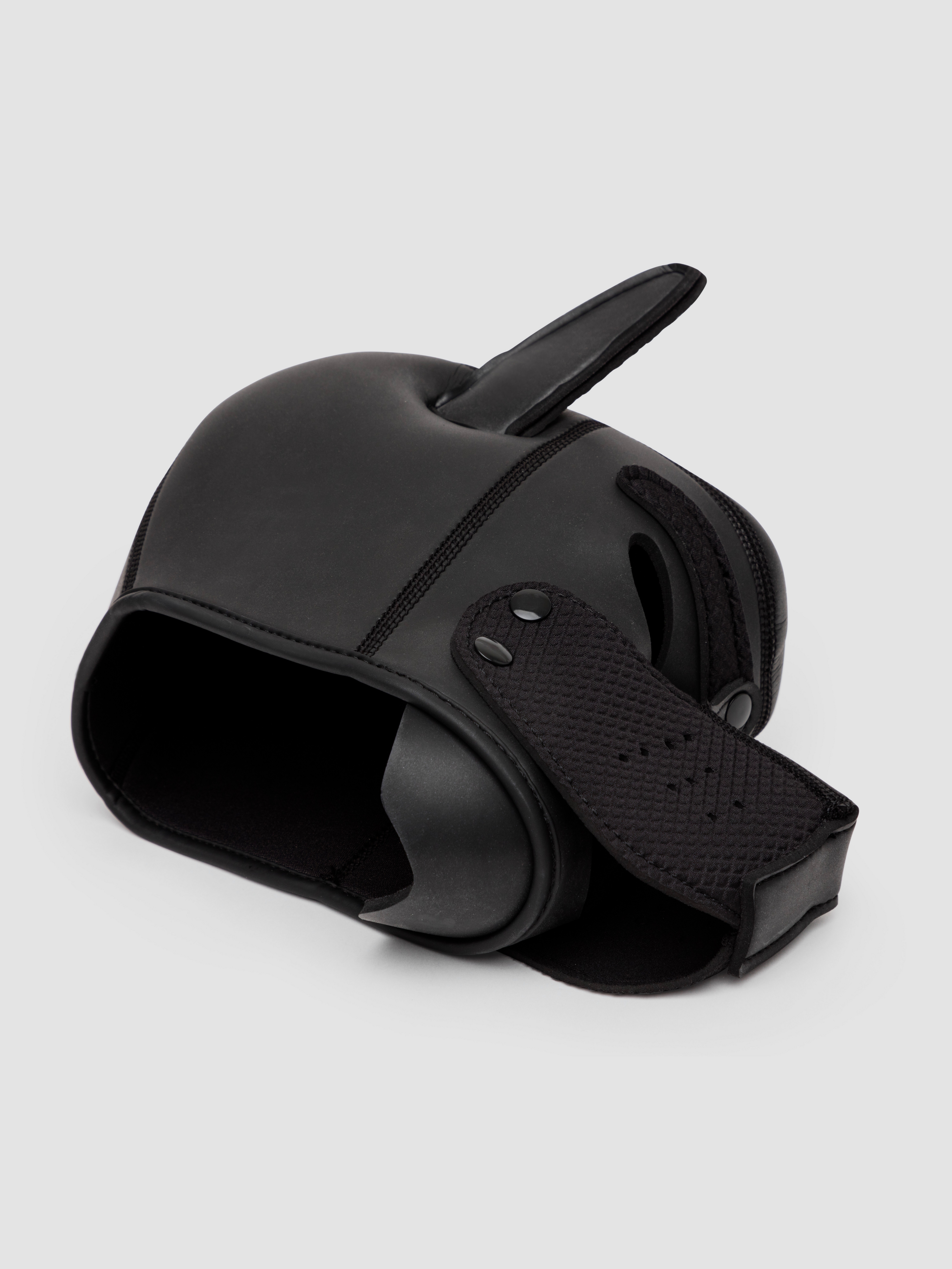 Neoprene Puppy Play Hood, Black, hi-res