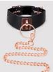 Lovehoney Premium Faux Leather Collar and Leash, Black, hi-res