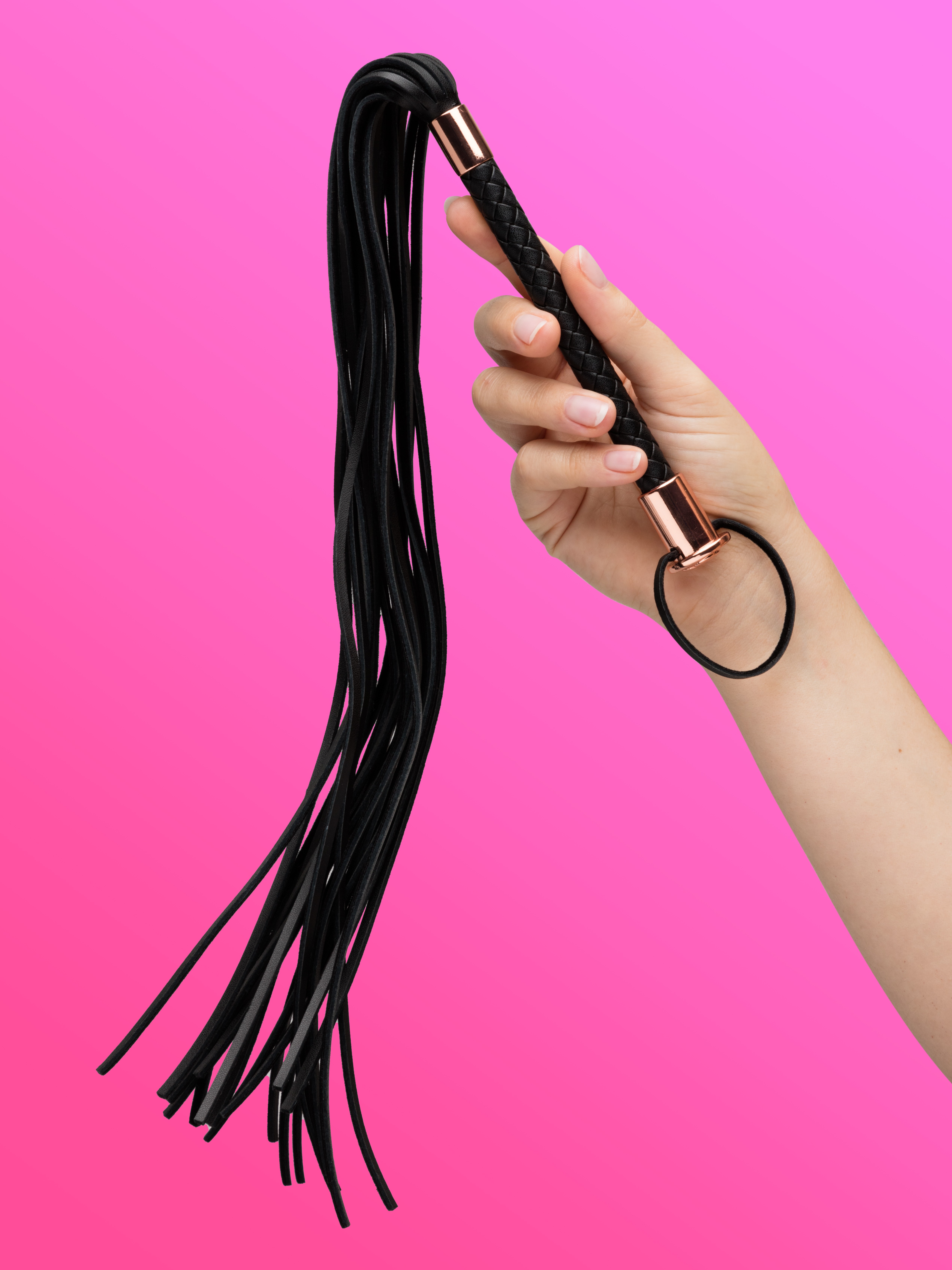 Lovehoney Premium Faux Leather Flogger, Black, hi-res