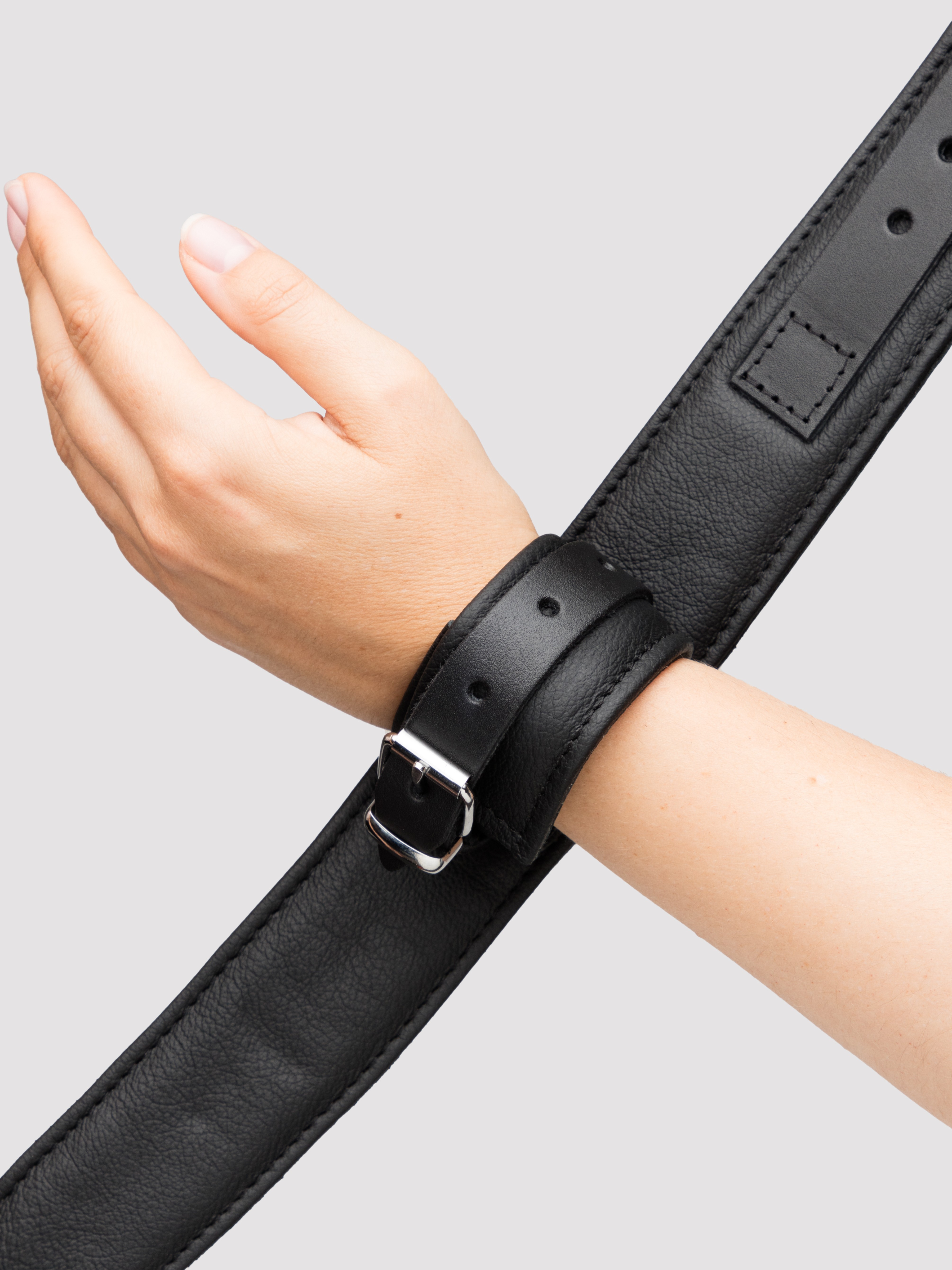 DOMINIX Deluxe Premium Leather Wrist to Thigh Restraint, Black, hi-res