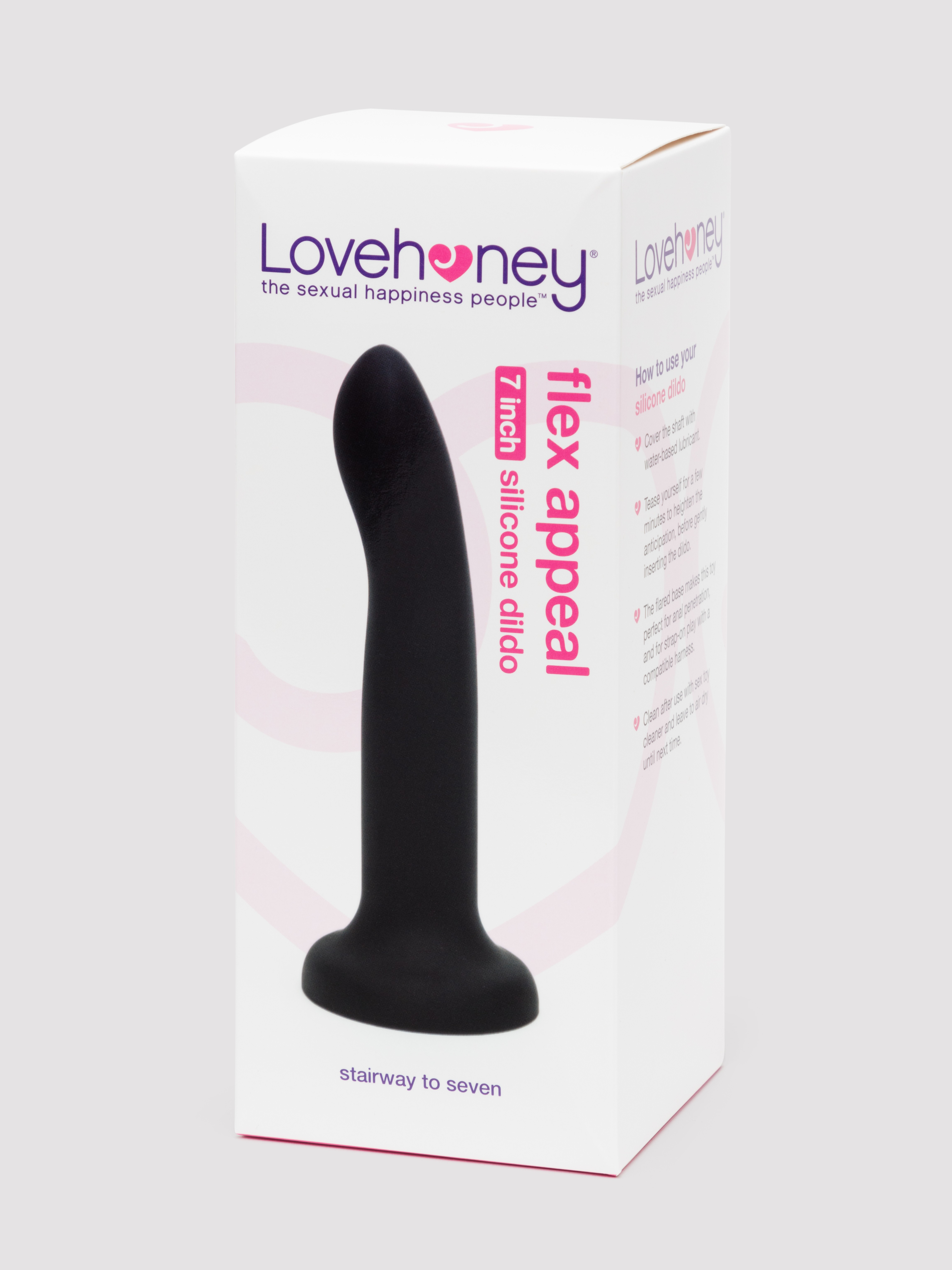 Lovehoney Flex Appeal Liquid Silicone Suction Cup Dildo 7 Inch, Black, hi-res