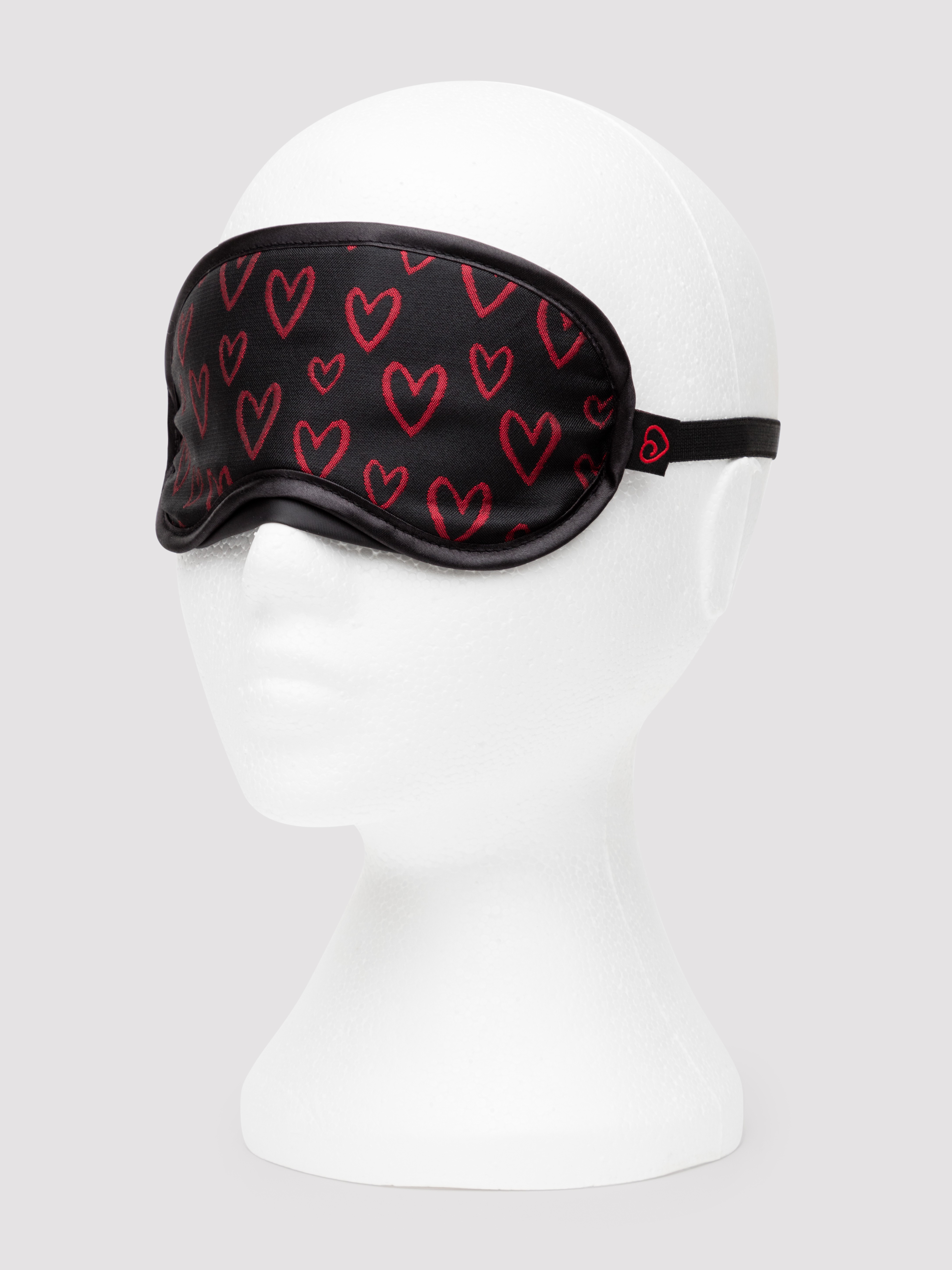 Lovehoney Heart Print Bondage Kit (4 Piece), Black, hi-res