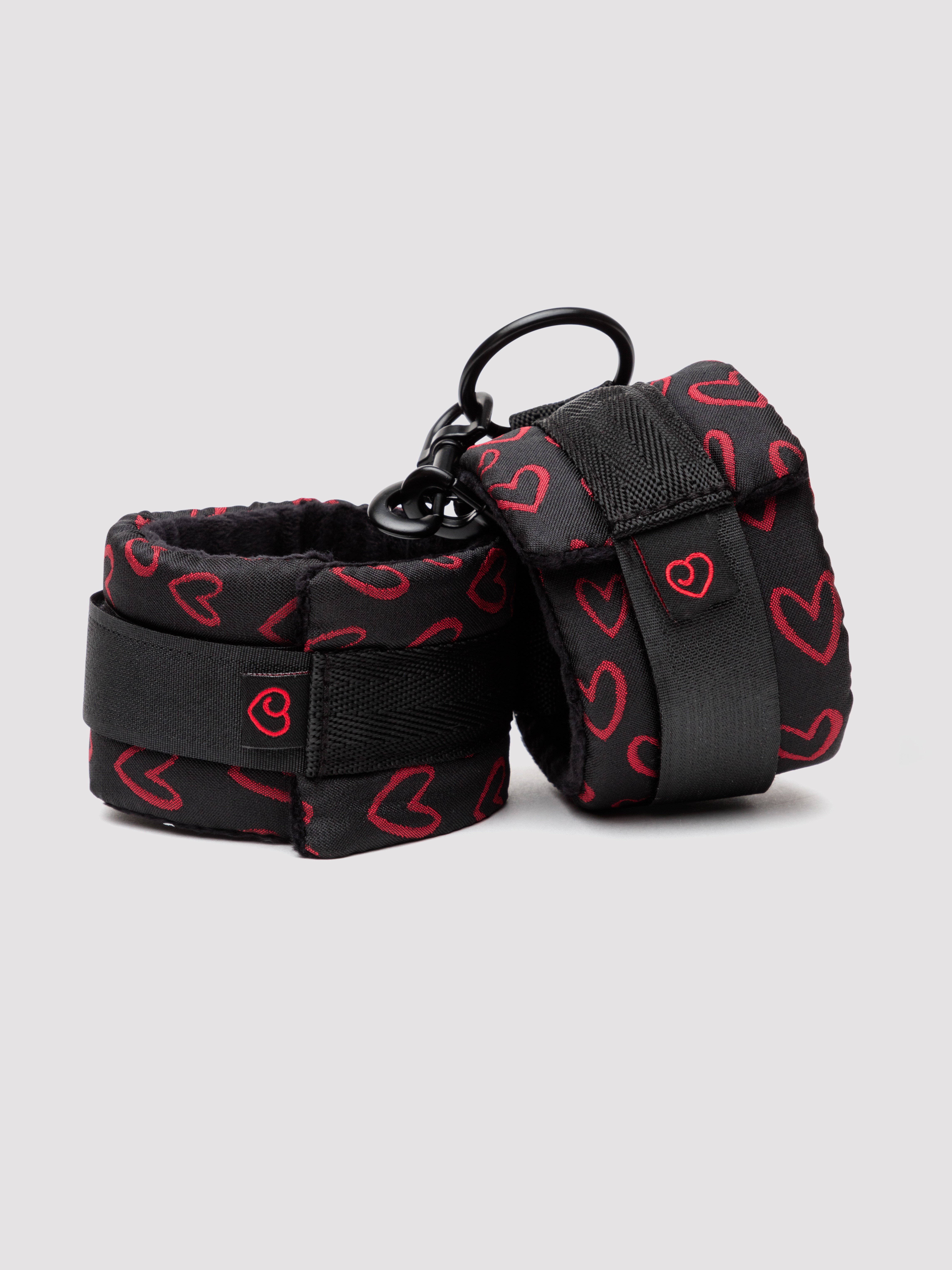 Lovehoney Heart Print Bondage Kit (4 Piece), Black, hi-res