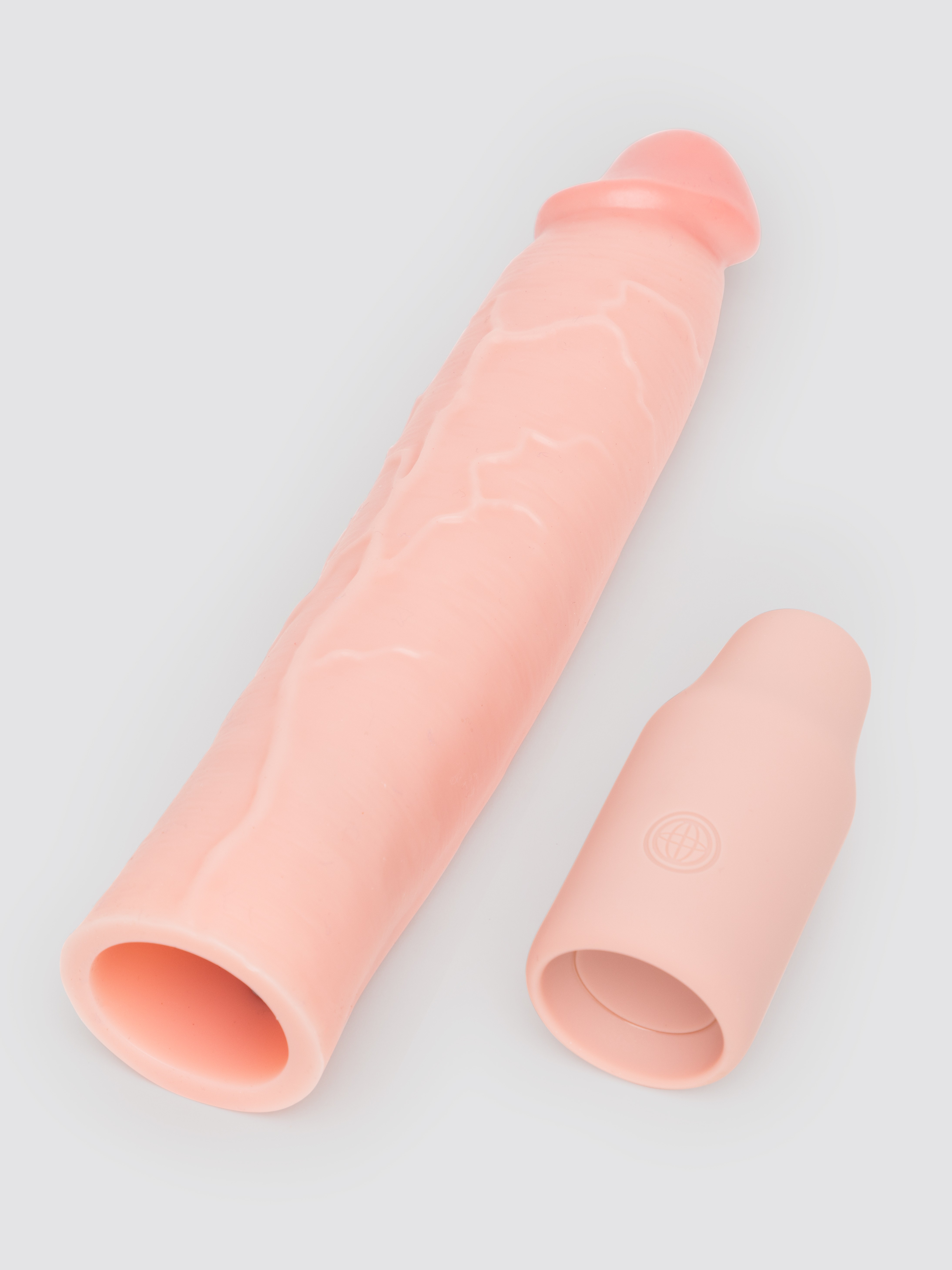 Fantasy X-Tensions 3 Extra Inches Extra Girthy Remote Control Silicone Penis Extender, Flesh Pink, hi-res