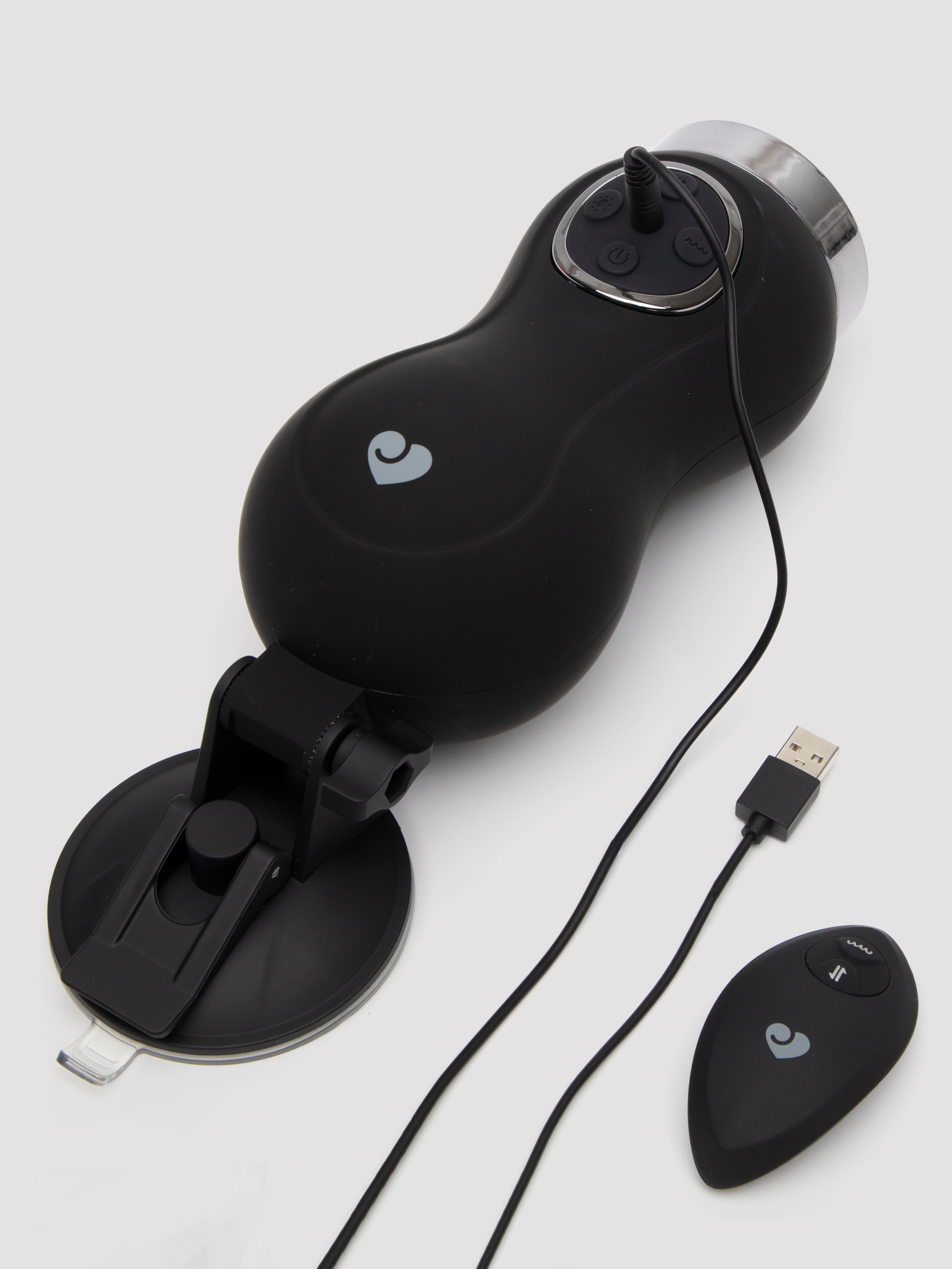 Lovehoney Wild Ride Remote Control Warming Thrusting Sex Machine Set, Black, hi-res