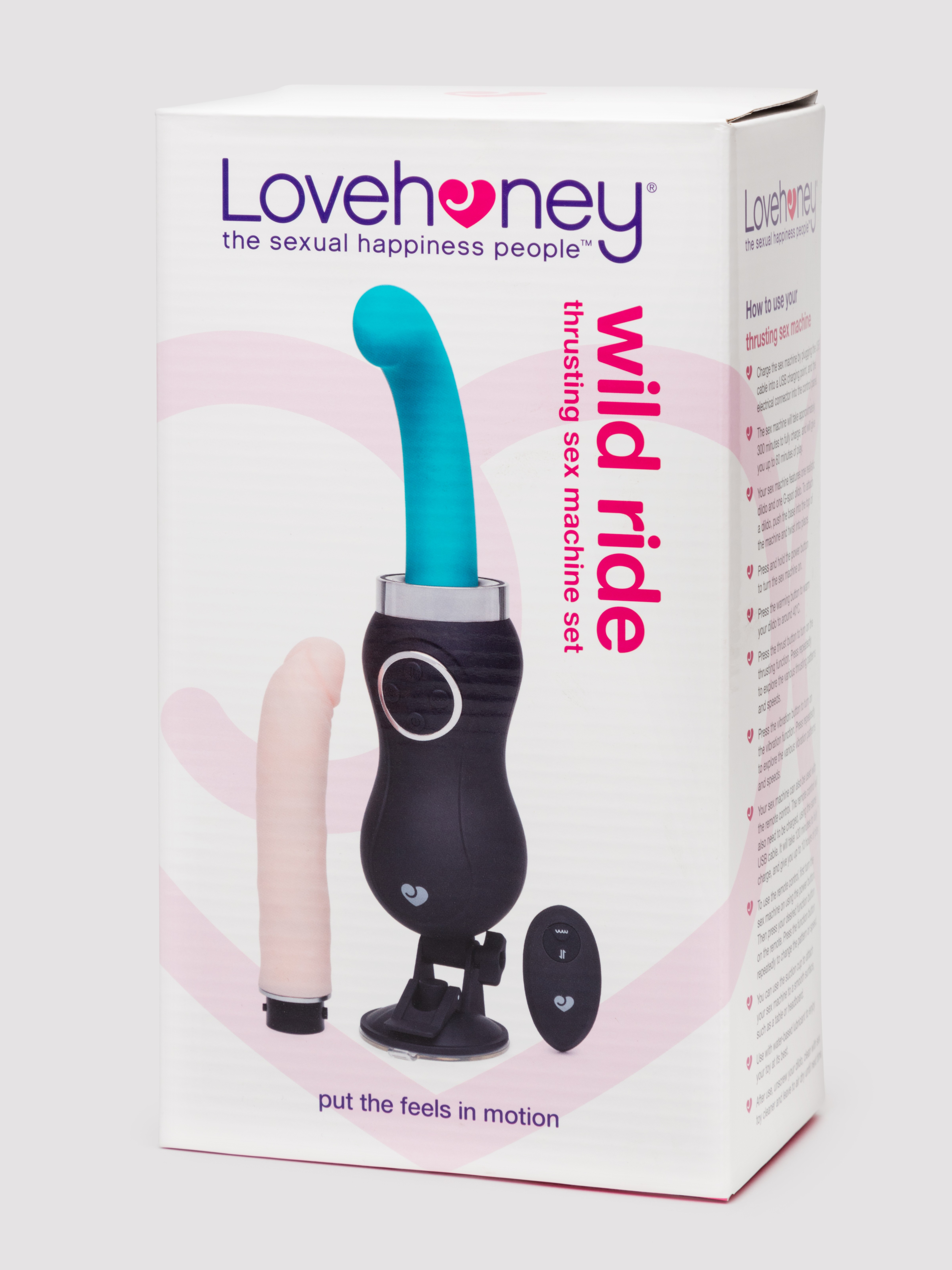 Lovehoney Wild Ride Remote Control Warming Thrusting Sex Machine Set, Black, hi-res