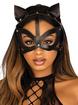 Leg Avenue Black Wet Look and Studs Cat Harness Mask, Black, hi-res