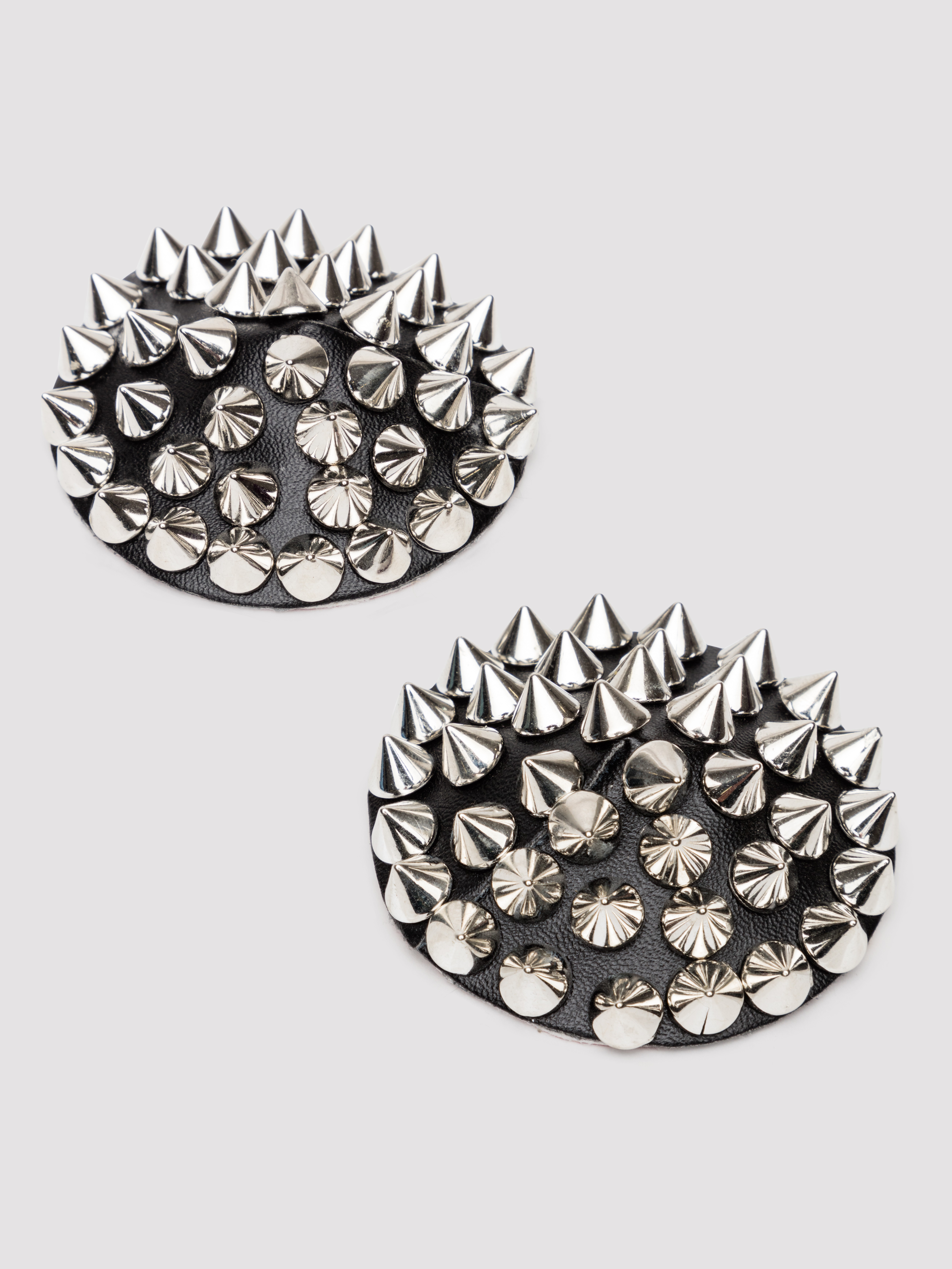 Coquette Black Round Spiked Pasties, Black, hi-res
