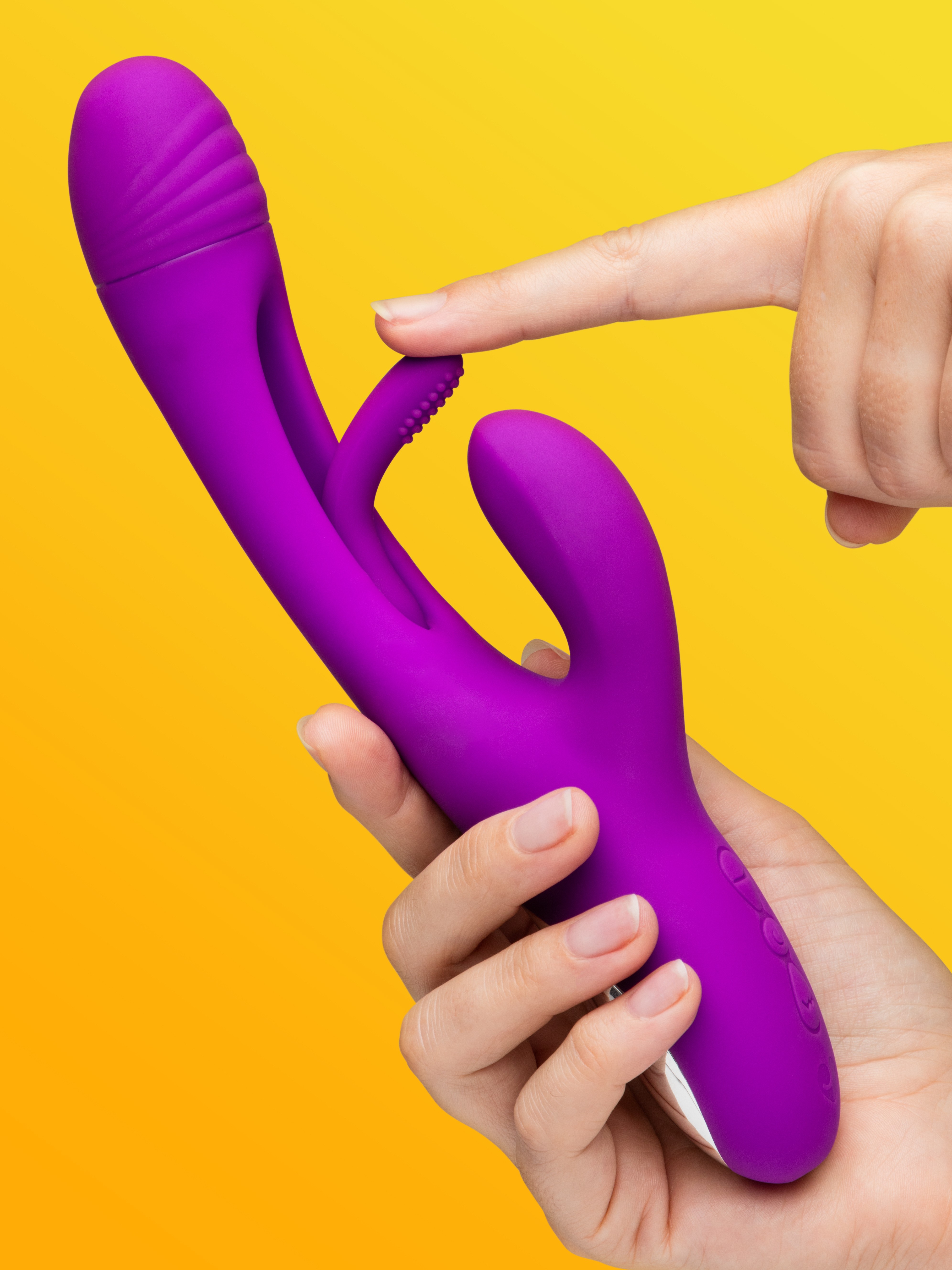 Lovehoney Flutter Bunny Rechargeable Silicone Flickering Rabbit Vibrator, Purple, hi-res