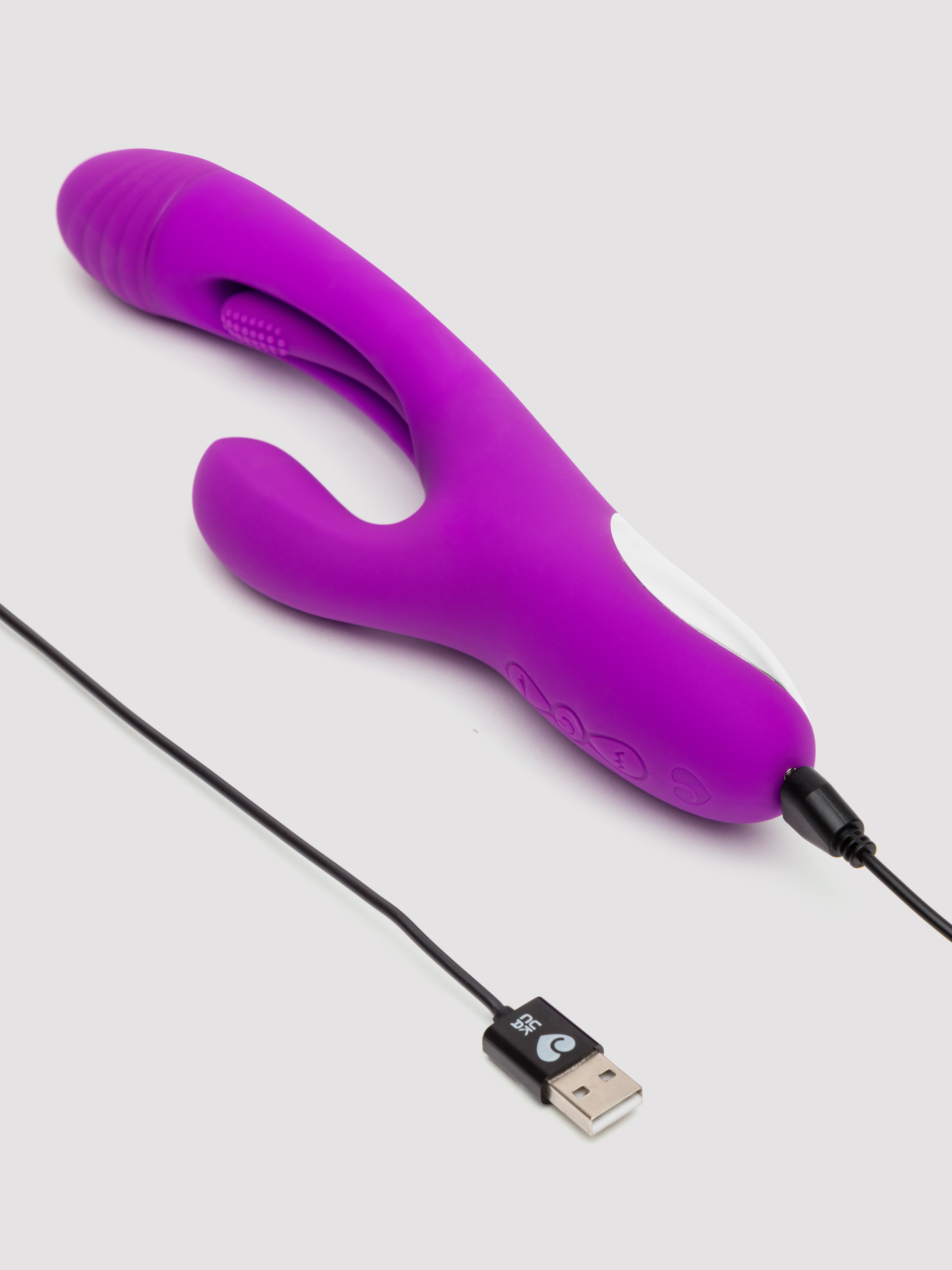 Lovehoney Flutter Bunny Rechargeable Silicone Flickering Rabbit Vibrator, Purple, hi-res