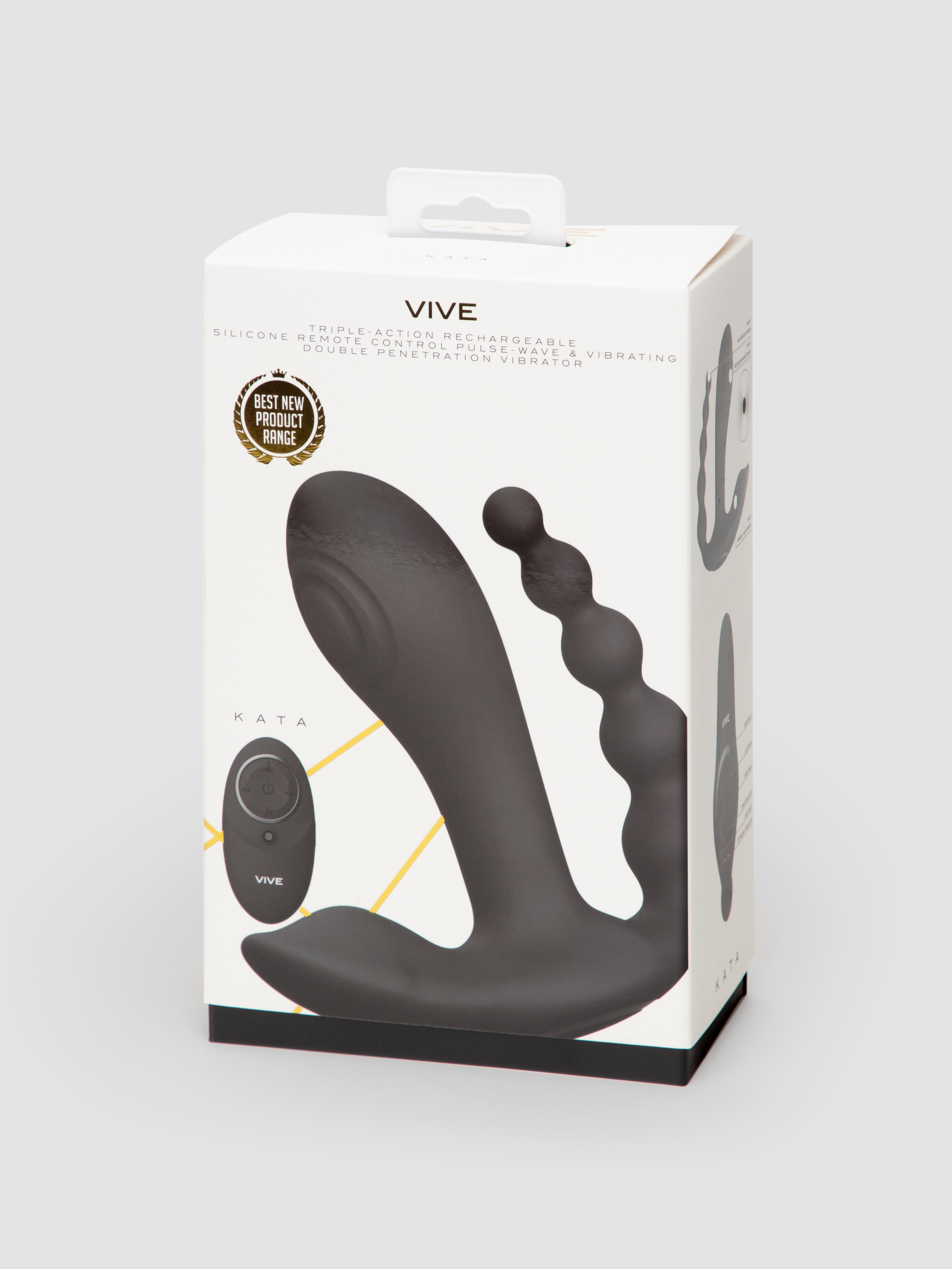 Vive KATA Rechargeable Pulsing Remote Control Triple Stimulation Vibrator, Black, hi-res