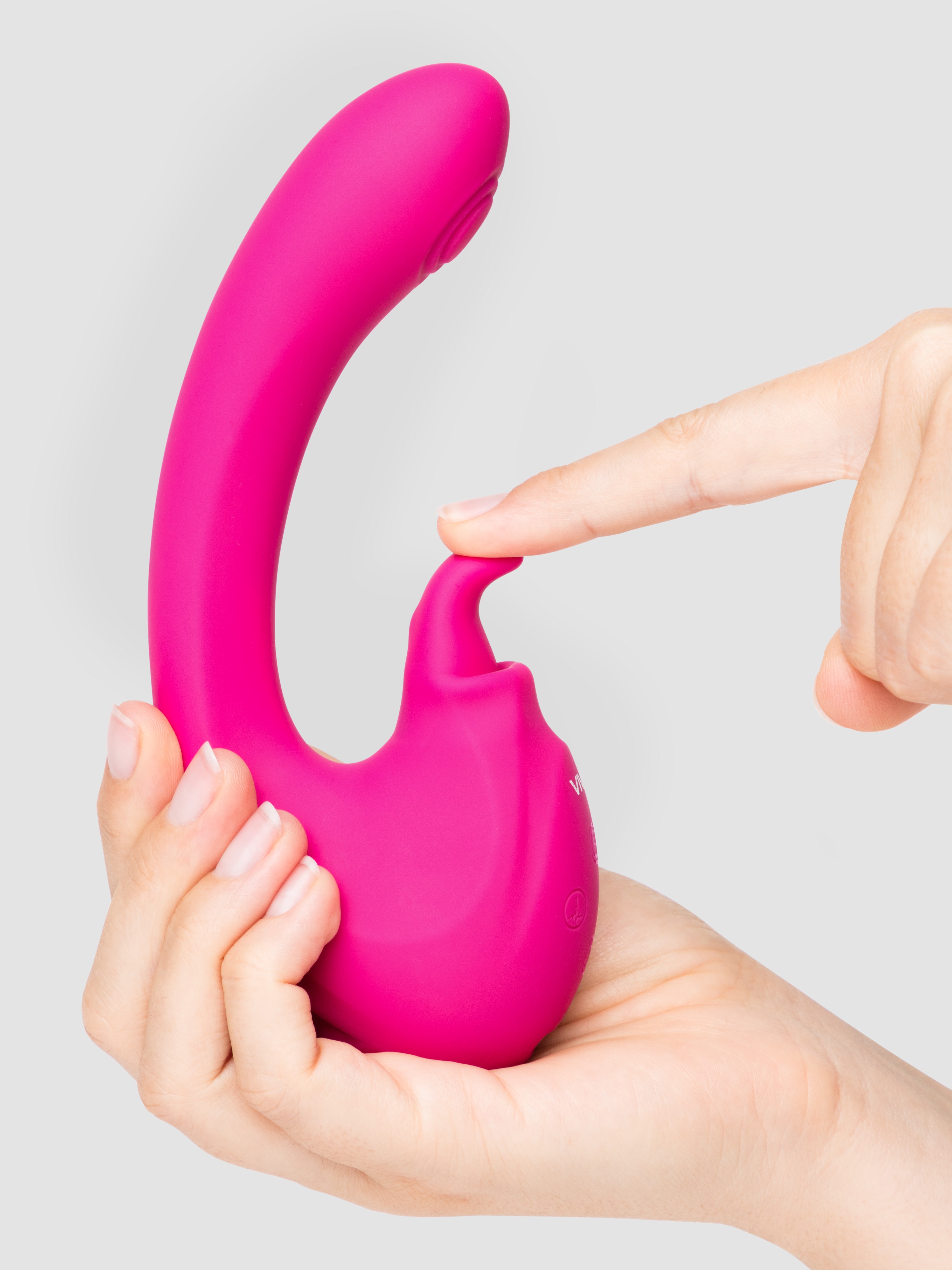 Vive MIKI Rechargeable Pulsing and Flickering Silicone Rabbit Vibrator, Pink, hi-res