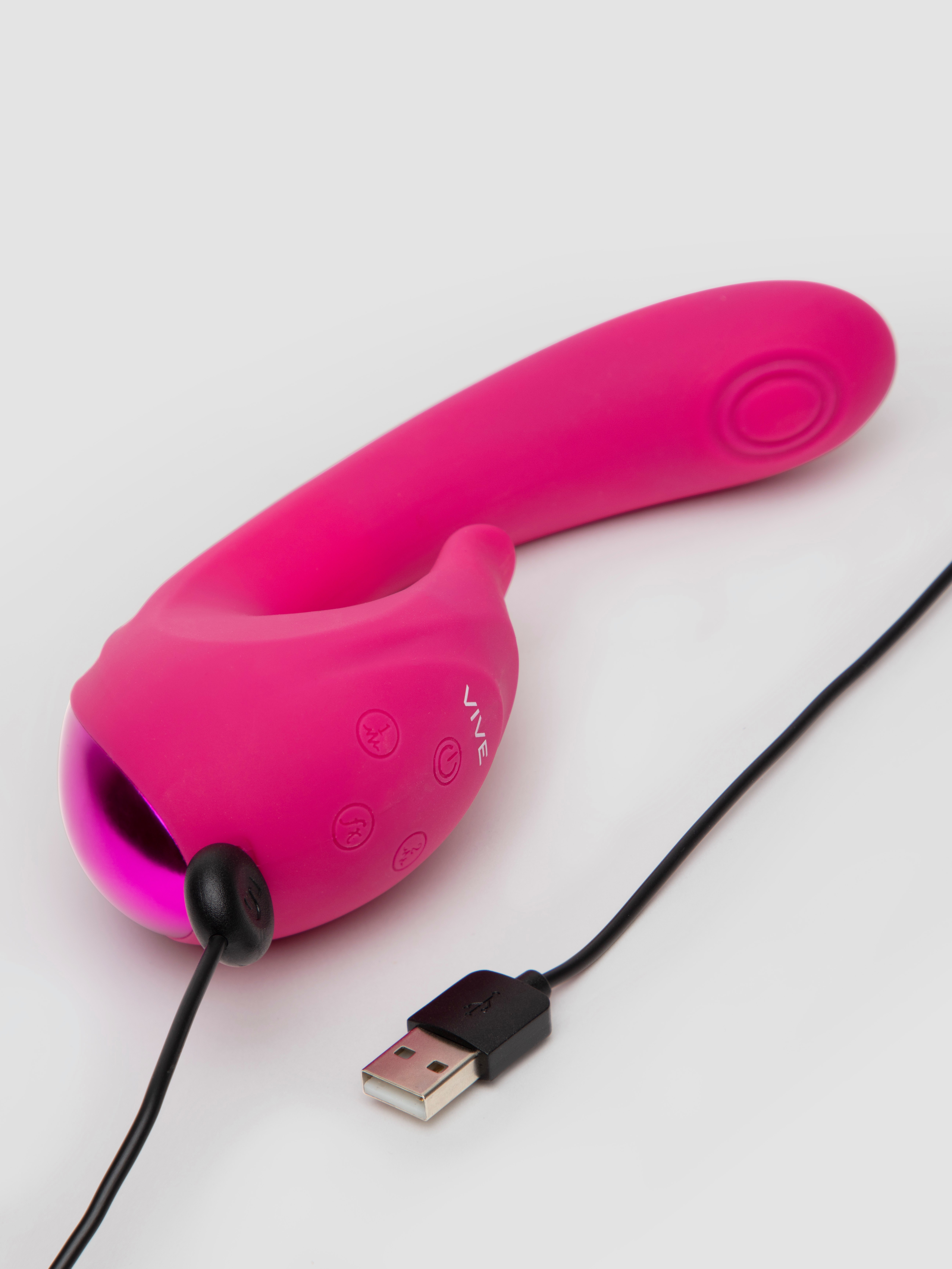Vive MIKI Rechargeable Pulsing and Flickering Silicone Rabbit Vibrator, Pink, hi-res