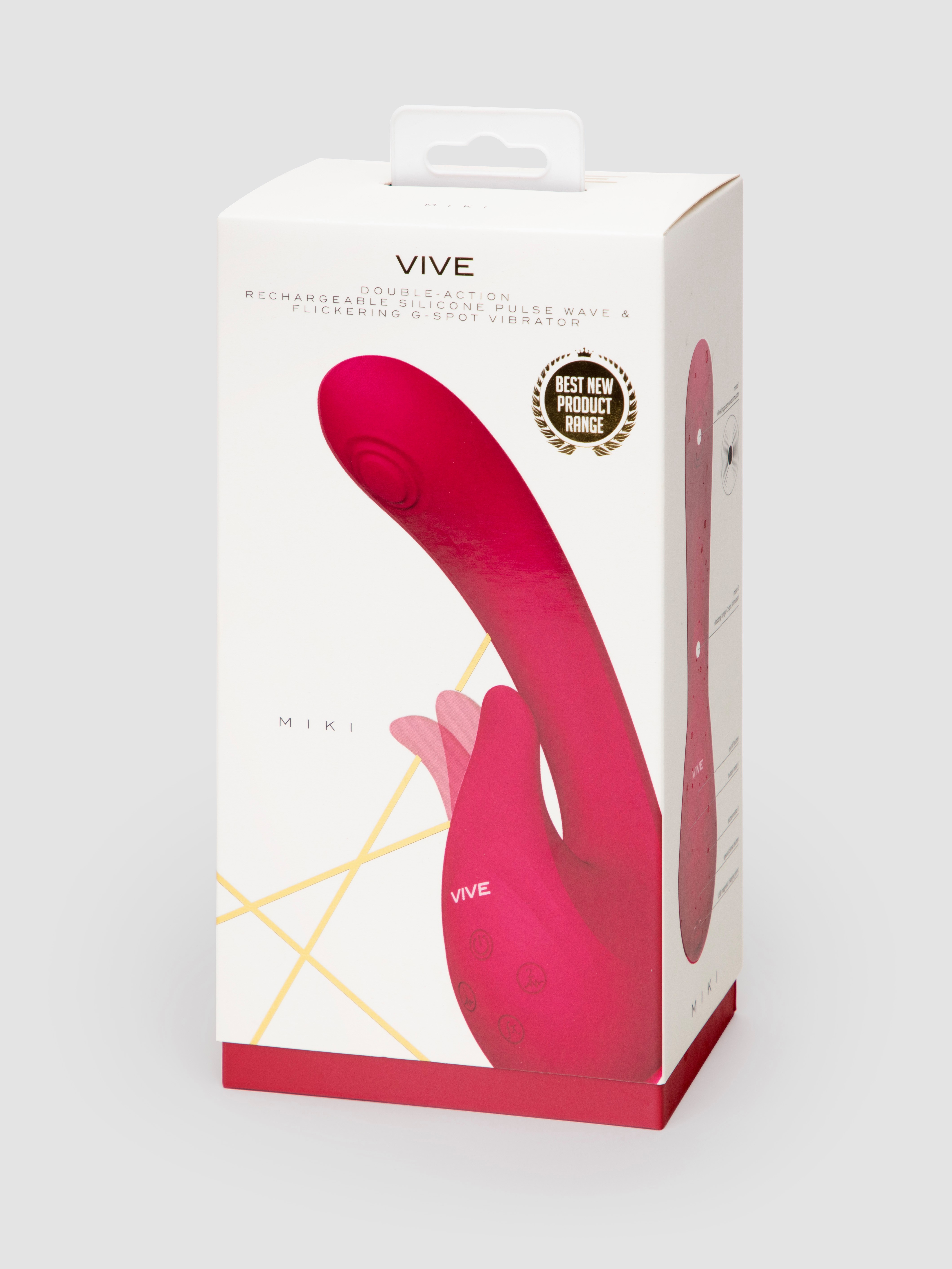 Vive MIKI Rechargeable Pulsing and Flickering Silicone Rabbit Vibrator, Pink, hi-res