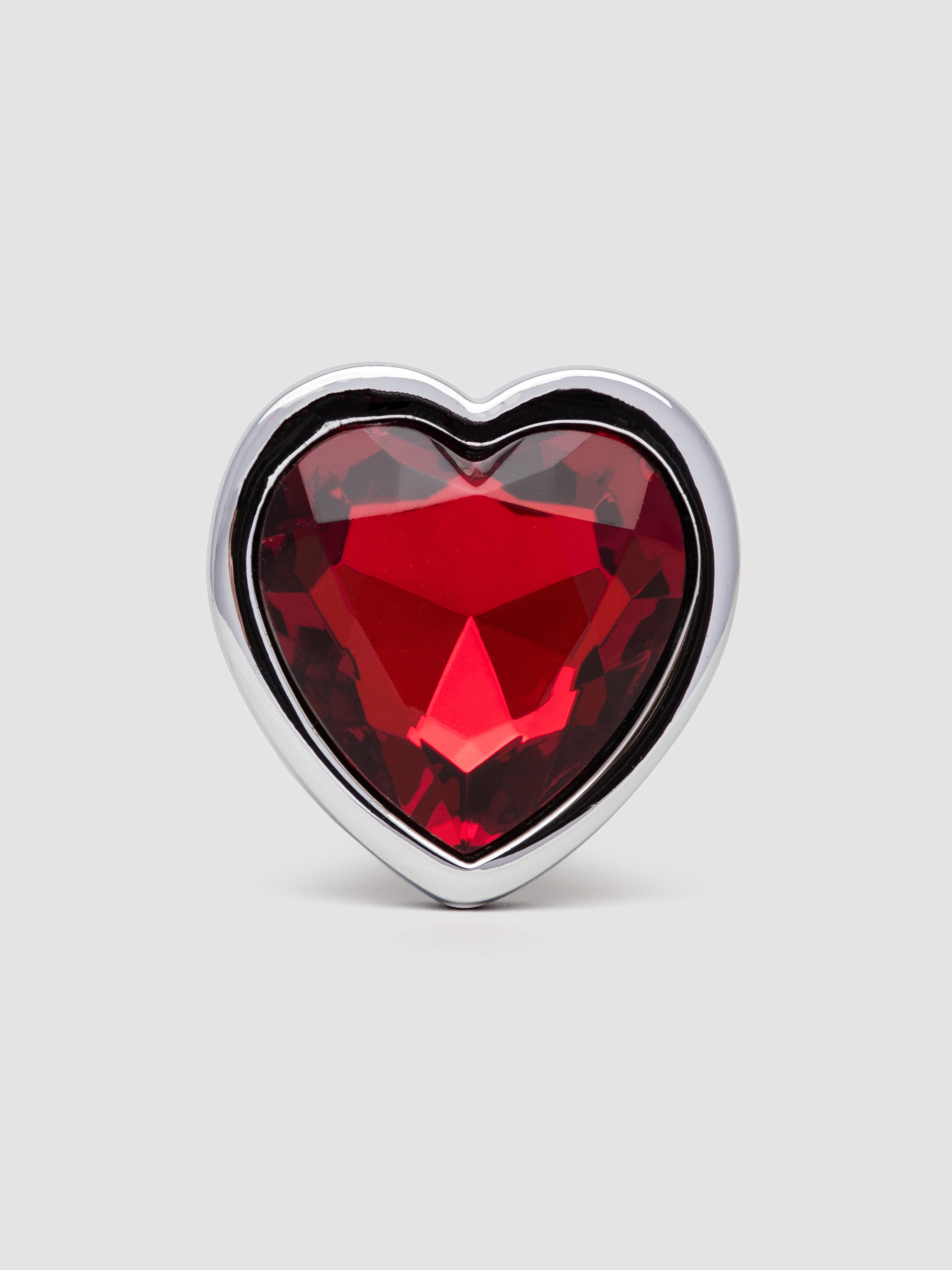 Lovehoney Secret Shine Jewelled Heart Butt Plug 2.5 Inch, Red, hi-res