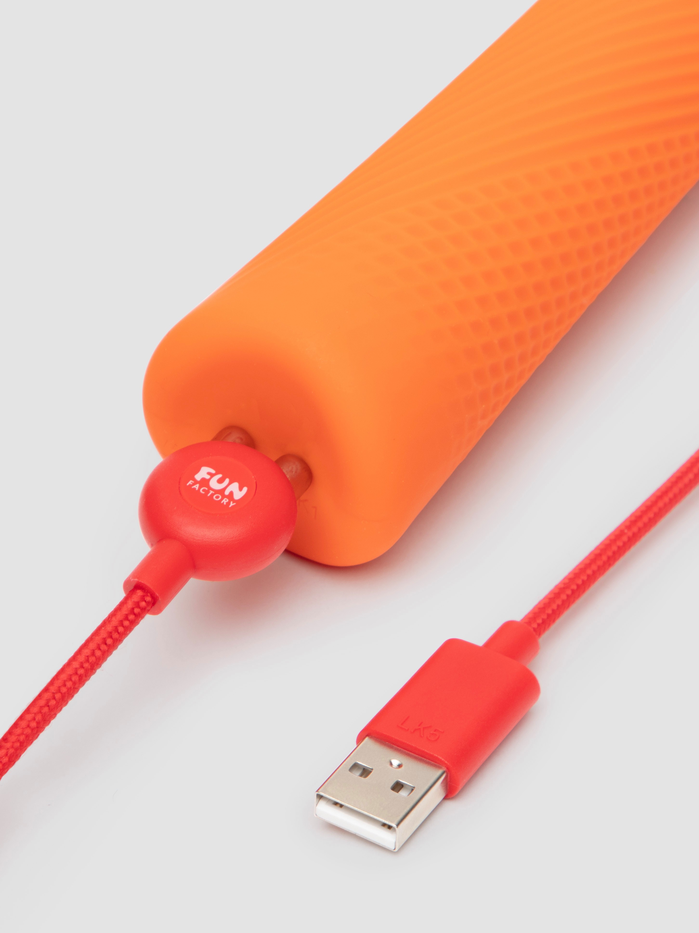 Fun Factory VIM Extra Quiet Silicone Wand Vibrator, Orange, hi-res