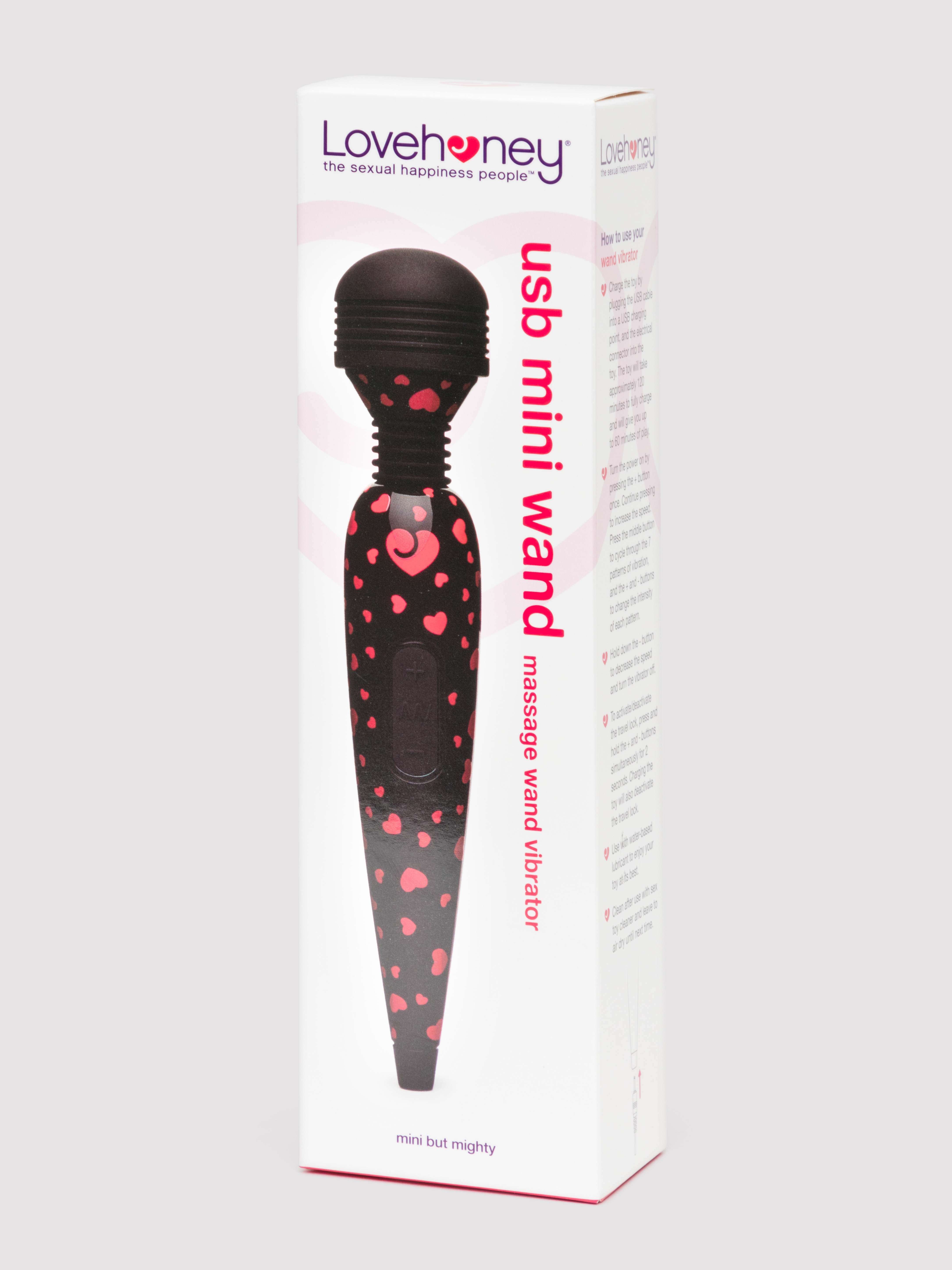 Lovehoney Deluxe Rechargeable Mini Massage Wand Vibrator, Red, hi-res