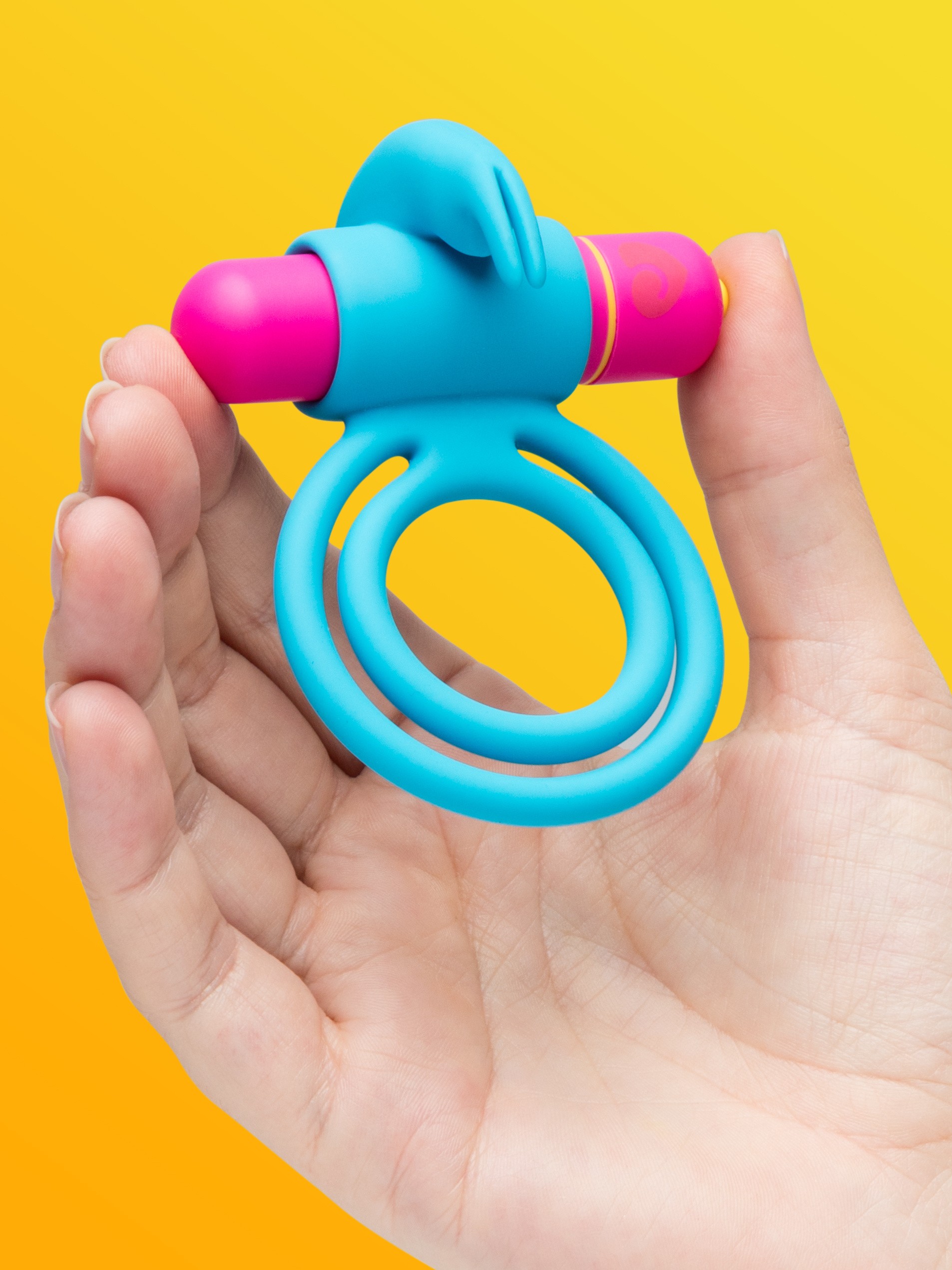 Lovehoney Excite 10 Function Rabbit Love Ring, Blue, hi-res