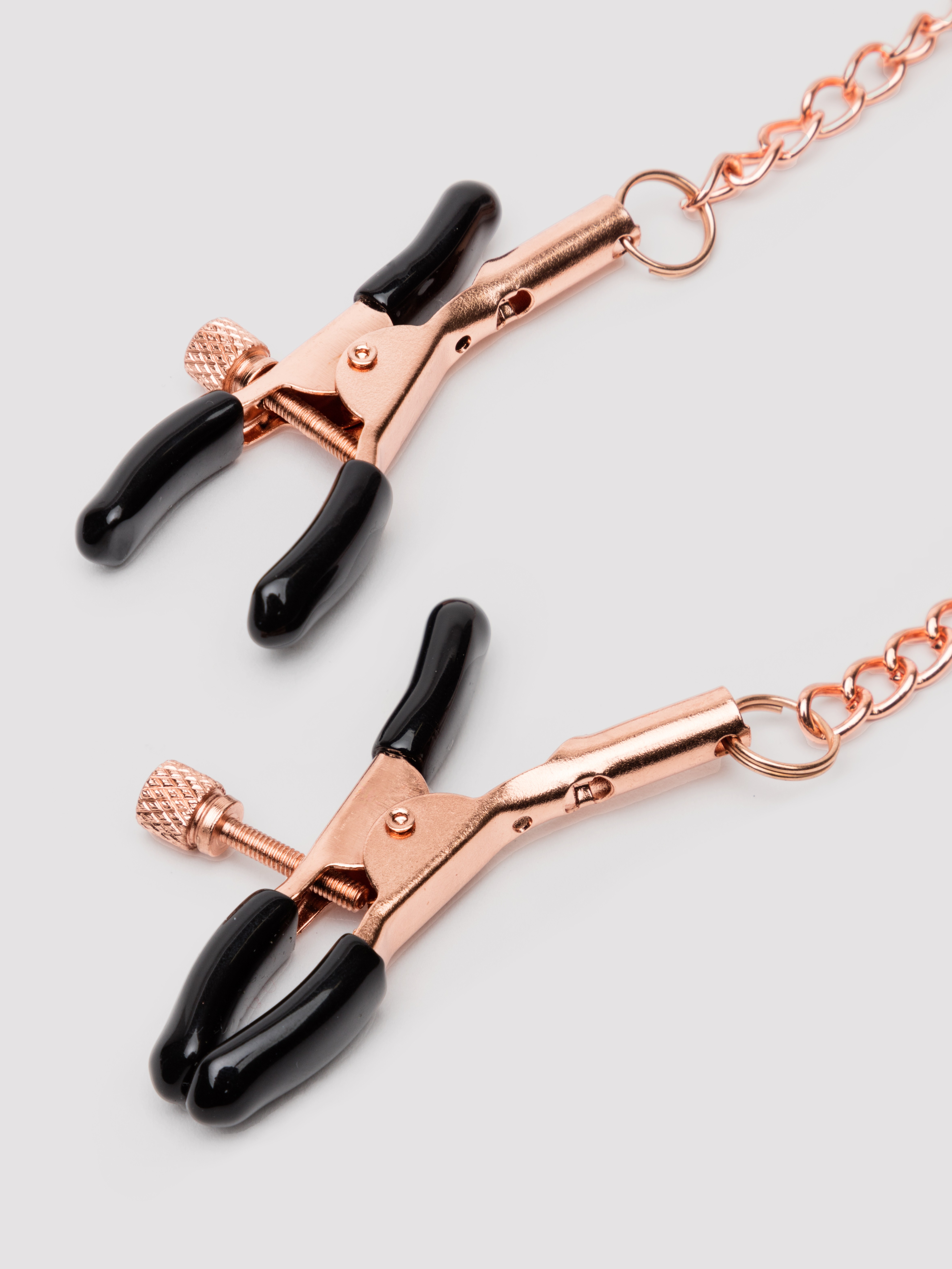 Bondage Boutique Rose Gold Nipple and Clit Clamps, Gold, hi-res